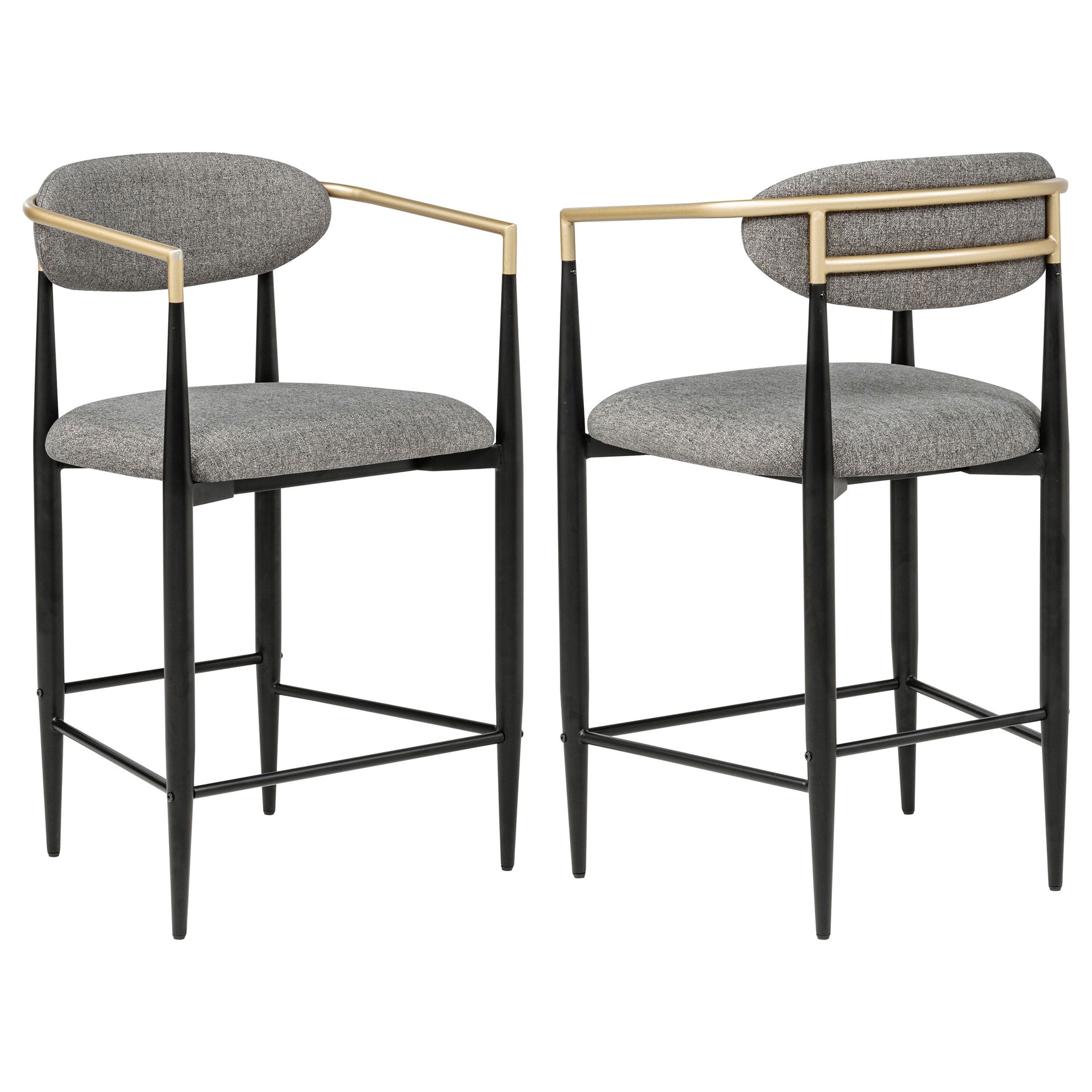 Tampa Furniture Outlet - Coaster - Tina Fabric Upholstered Counter Chair Dark Grey (Set of 2) - 121186