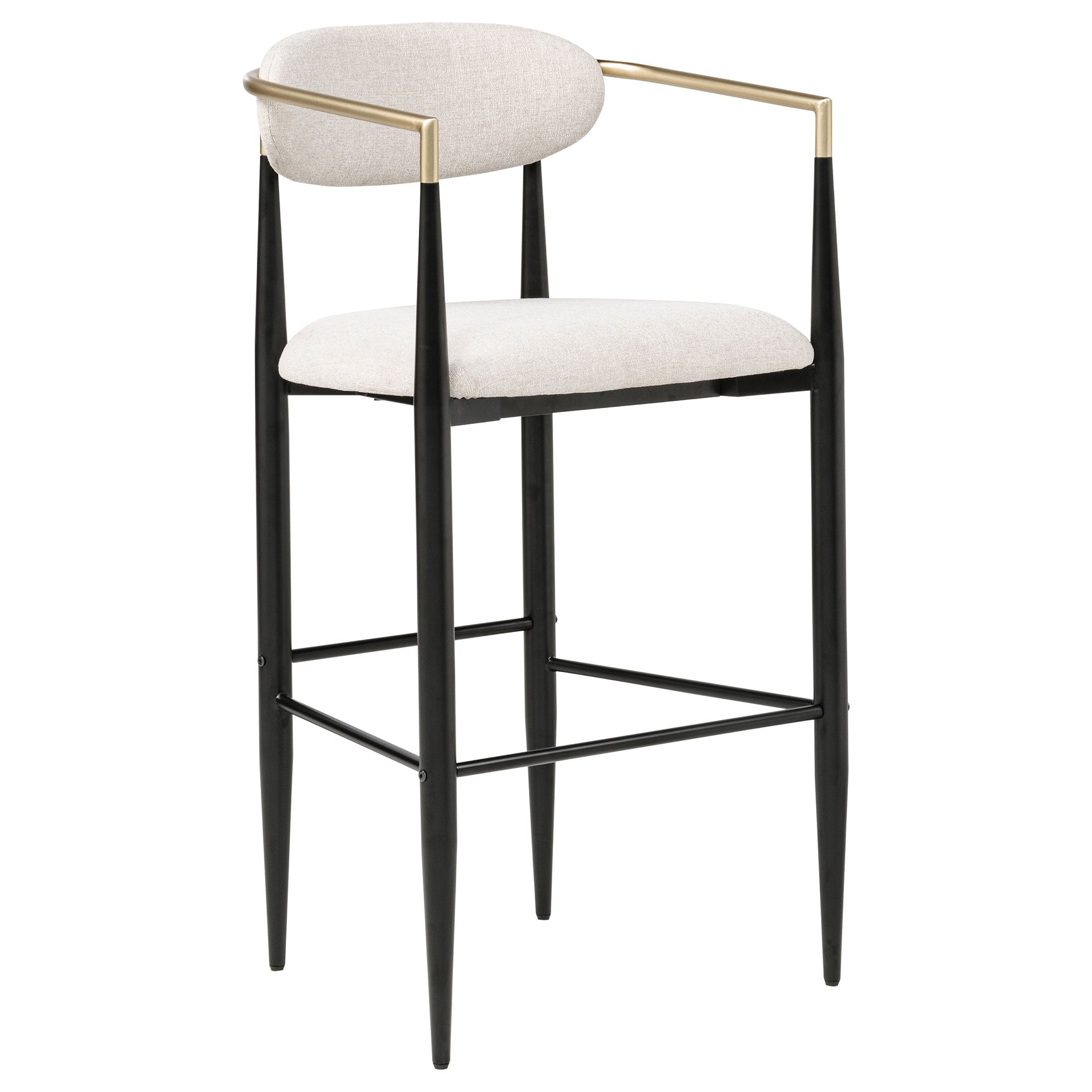 Tina Fabric Upholstered Bar Chair Beige (Set of 2) - Tampa Furniture Outlet