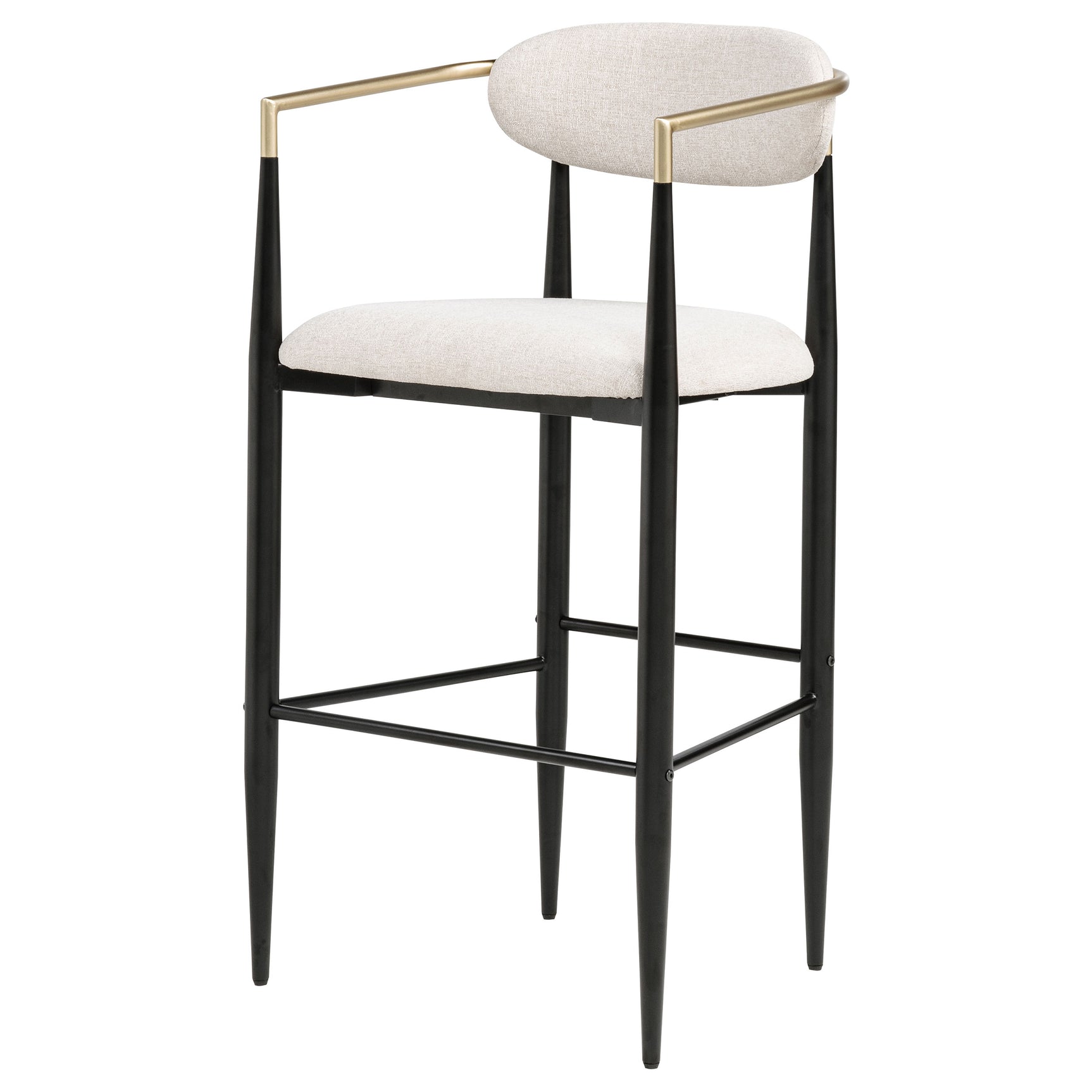Tina Fabric Upholstered Bar Chair Beige (Set of 2) - Tampa Furniture Outlet