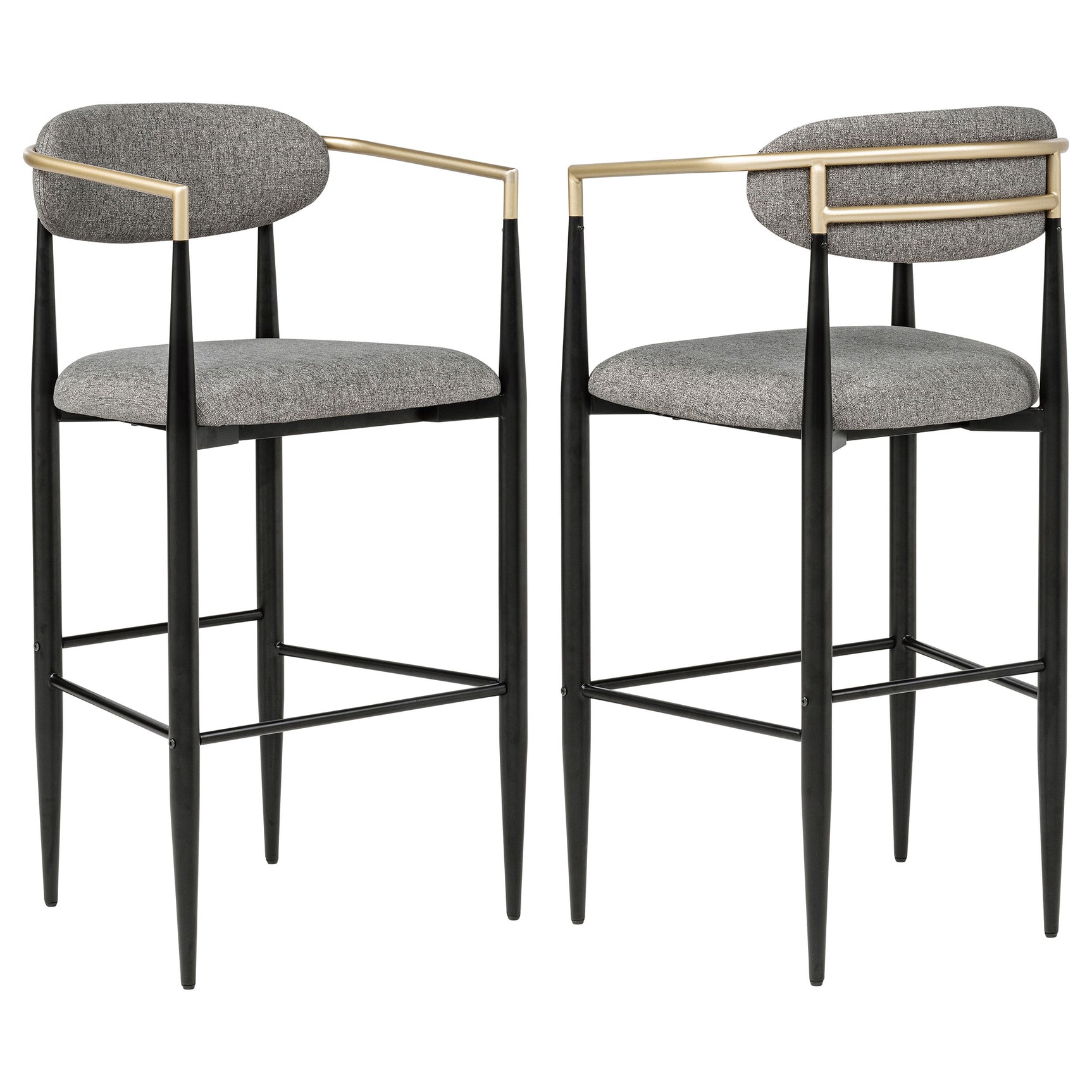 Tampa Furniture Outlet - Coaster - Tina Fabric Upholstered Bar Chair Grey (Set of 2) - 121189