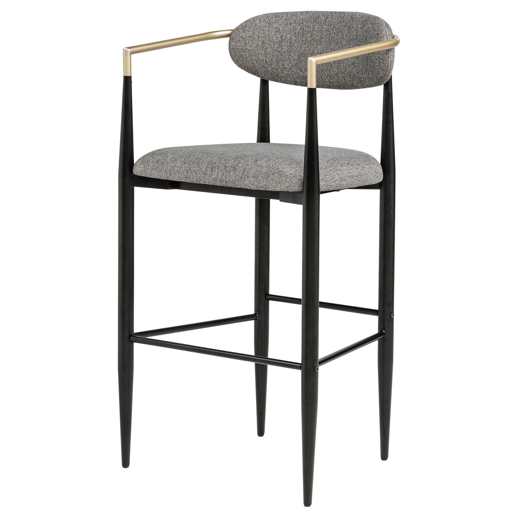 Tina Fabric Upholstered Bar Chair Dark Grey (Set of 2) - Tampa Furniture Outlet