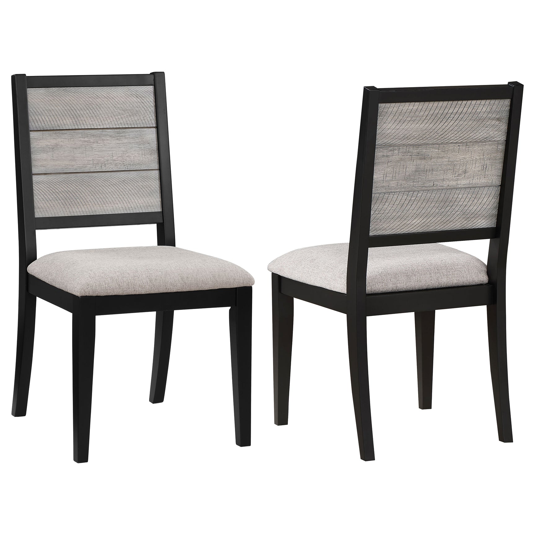Tampa Furniture Outlet - Coaster - Elodie Wood Dining Side Chair Grey and Black (Set of 2) - 121222