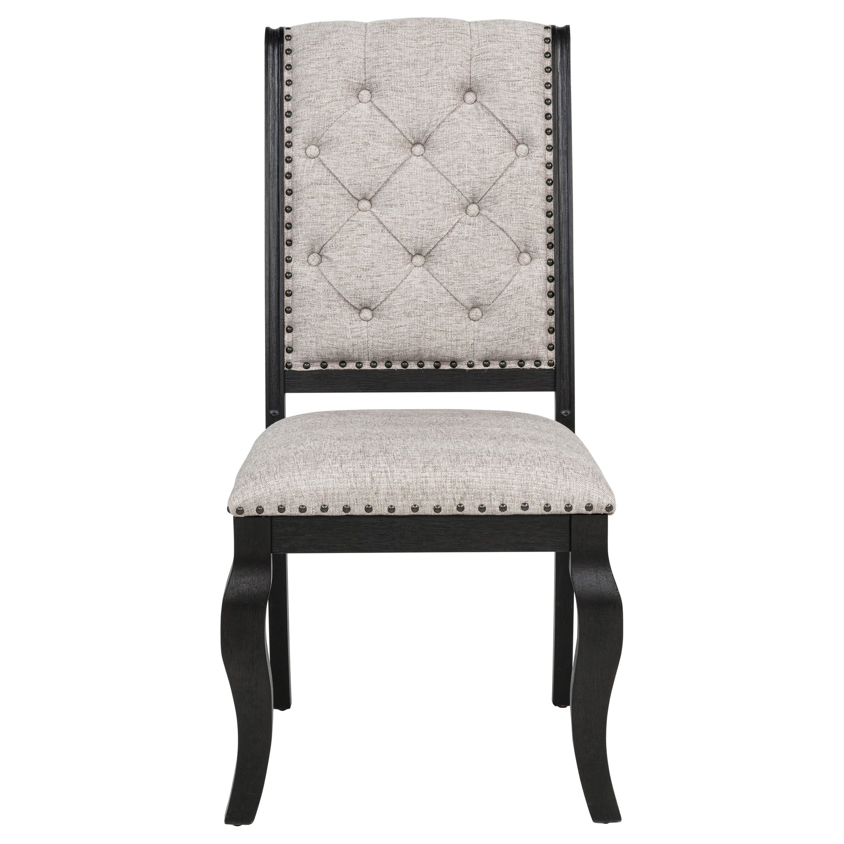 Phelps Upholstered Dining Side Chair Tan Distressed Noir (Set of 2)