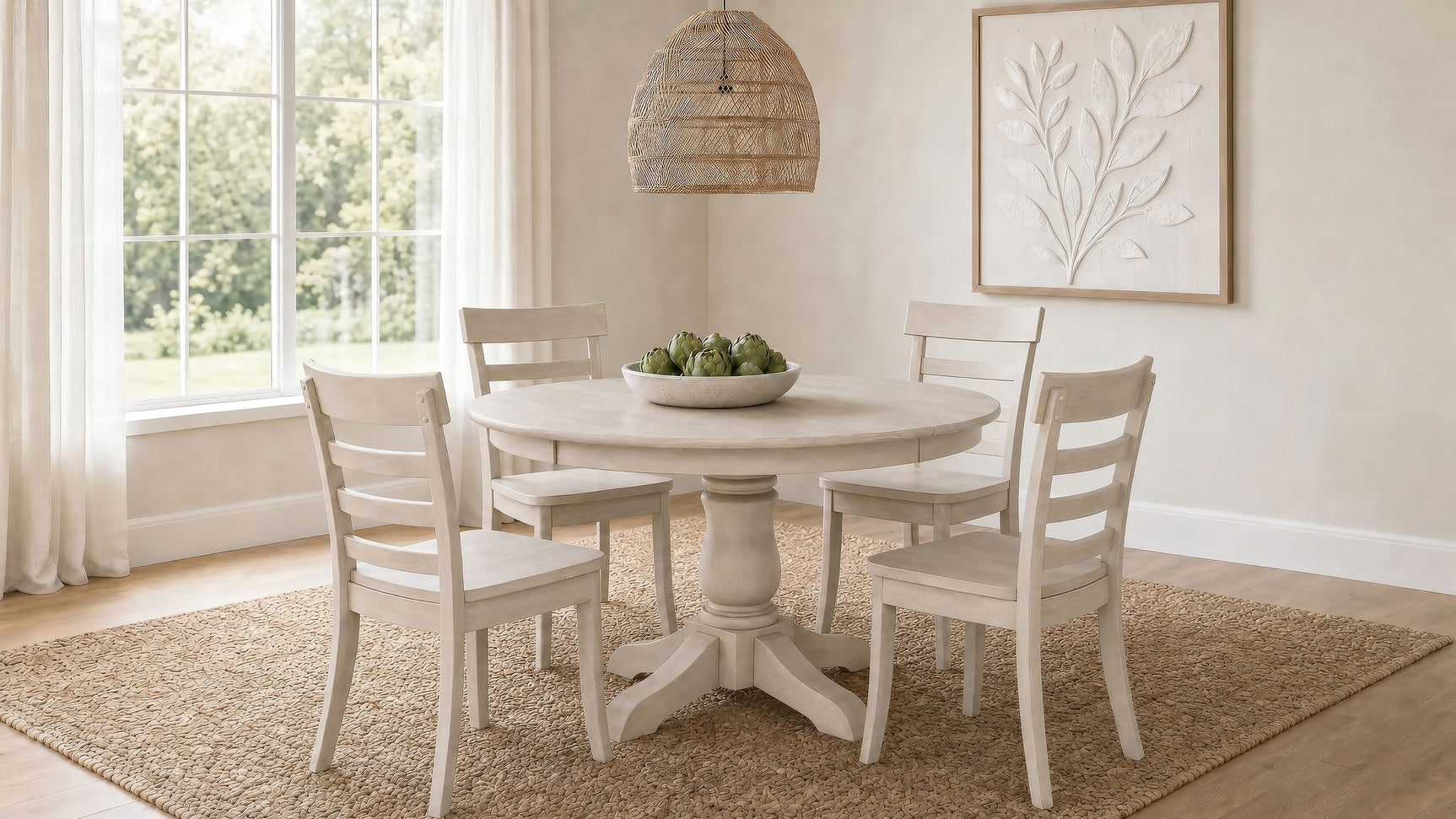 Tampa Furniture Outlet - Coaster - Orrison 5-piece Oval 62-inch Extension Leaf Dining Set Linen - 121261-S5