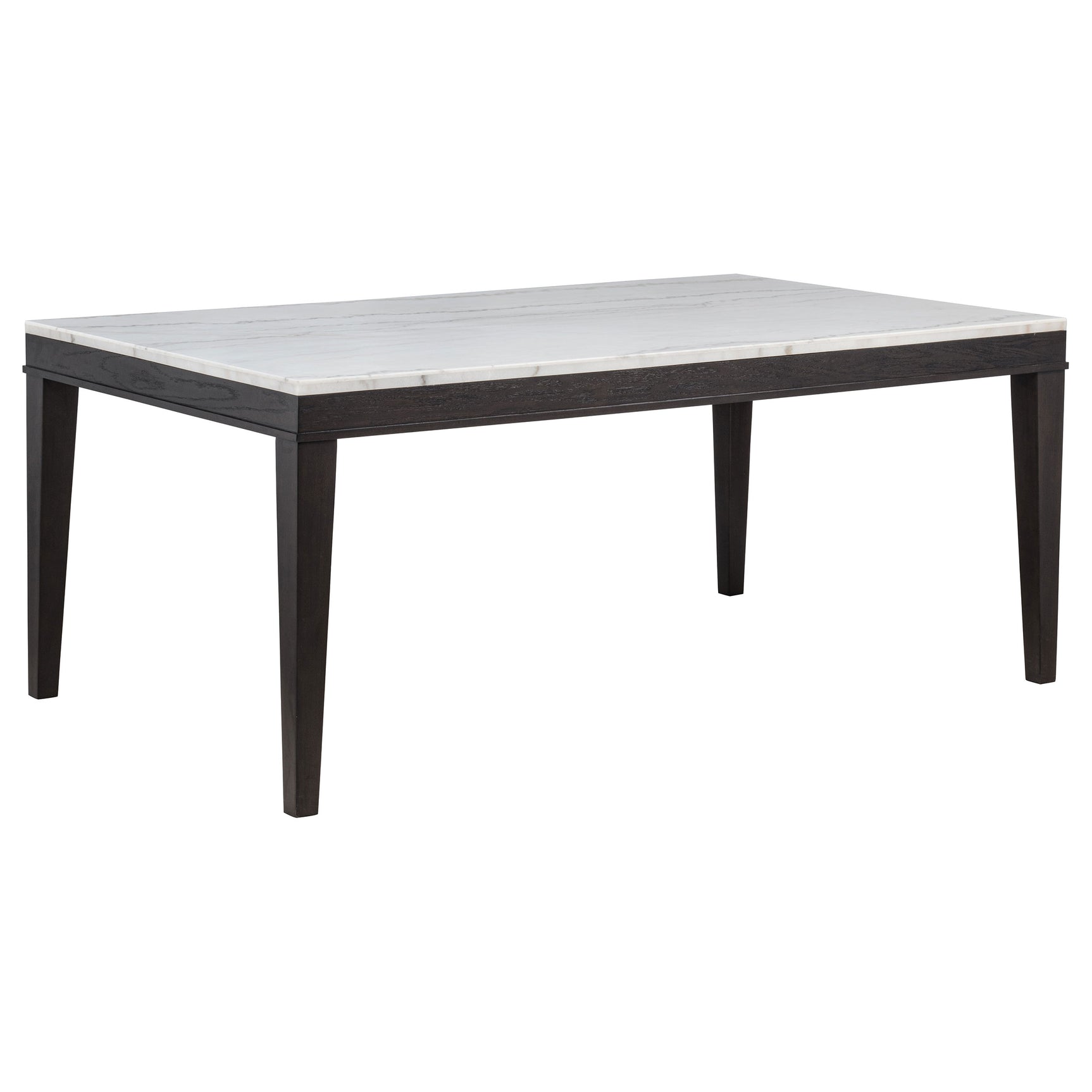 Tampa Furniture Outlet - Coaster - Averill 72-inch Rectangular White Marble Top Dining Table Coffee Bean - 121291