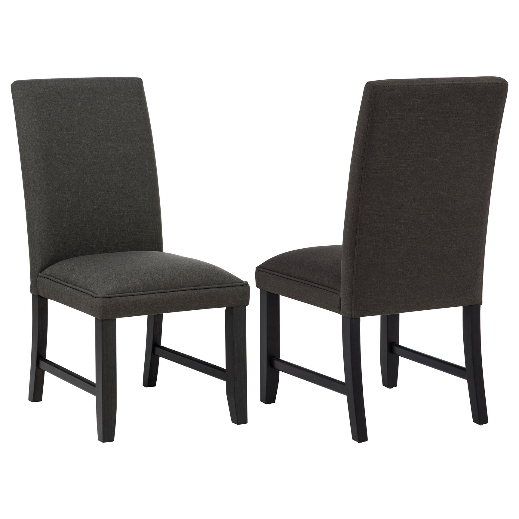 Tampa Furniture Outlet - Coaster - Berning Fabric Upholstered Parson Side Chair Charcoal Grey (Set of 2) - 121702CHR