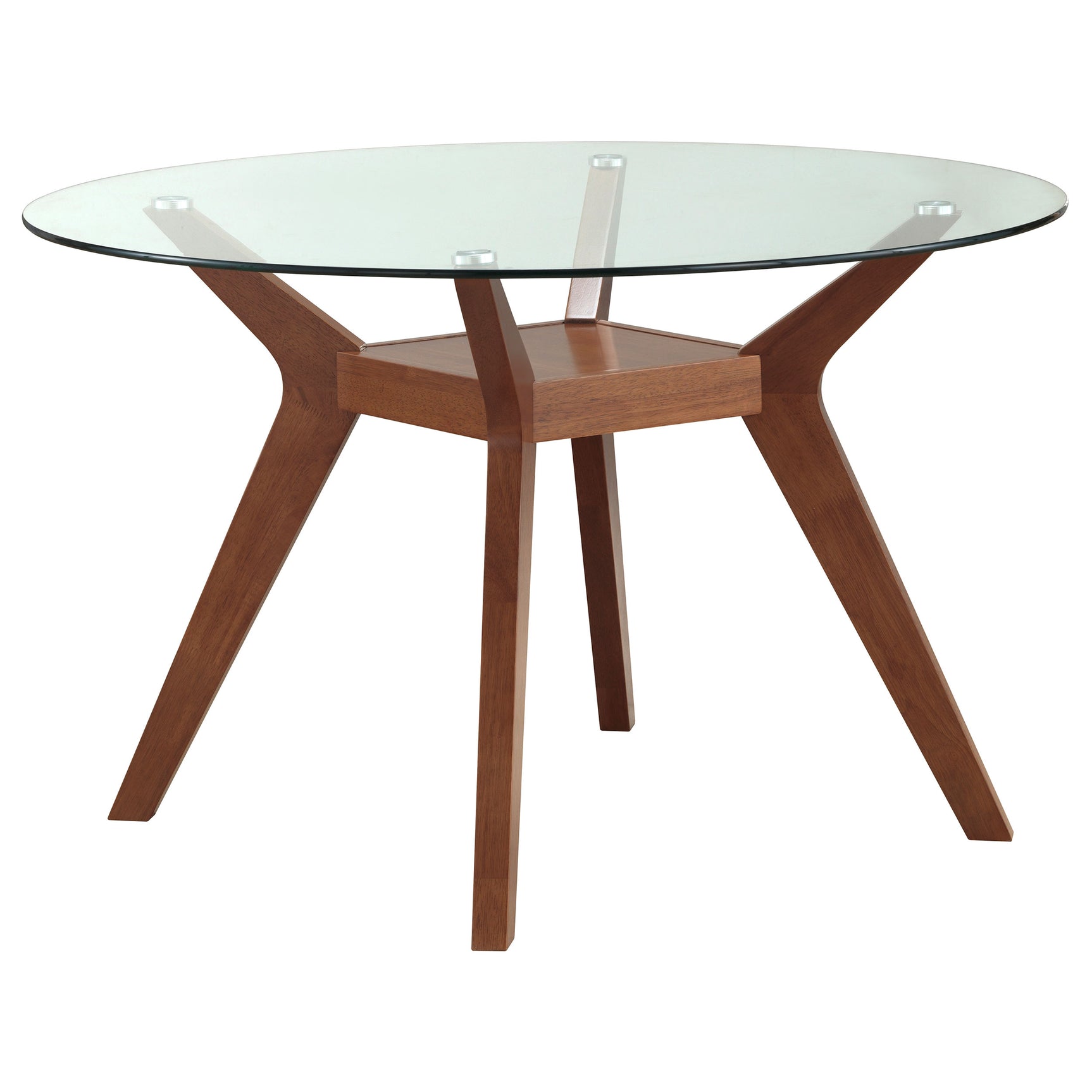 Paxton 5-piece Round Glass Top Dining Table Set Brown - Tampa Furniture Outlet
