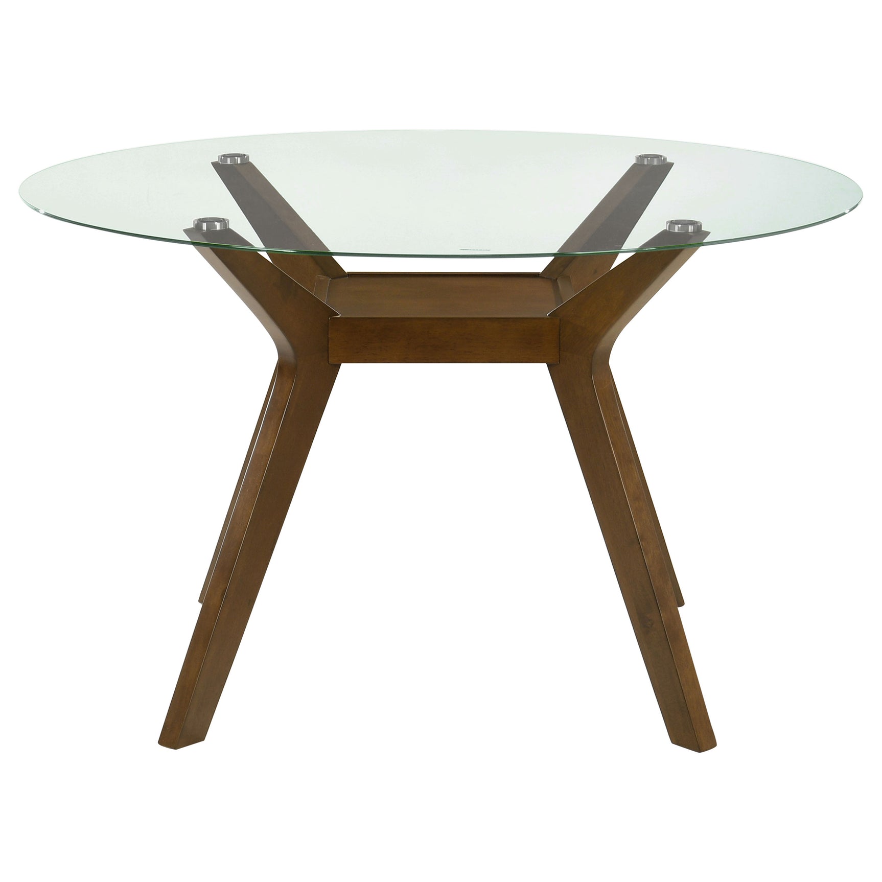 Paxton Round 48-inch Glass Top Wood Dining Table Brown - Tampa Furniture Outlet