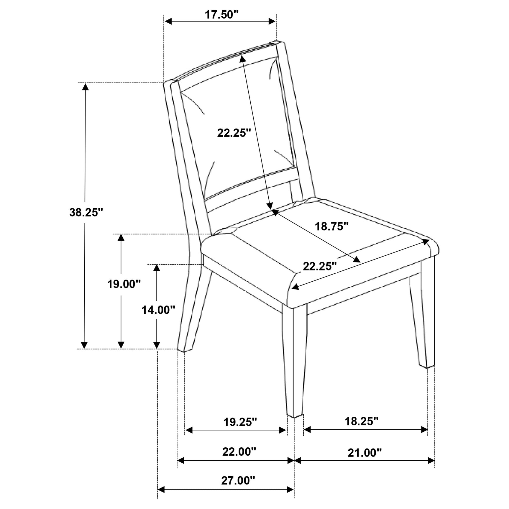 Trofello Cushioned Dining Side Chair White Washed (Set of 2) - Tampa Furniture Outlet