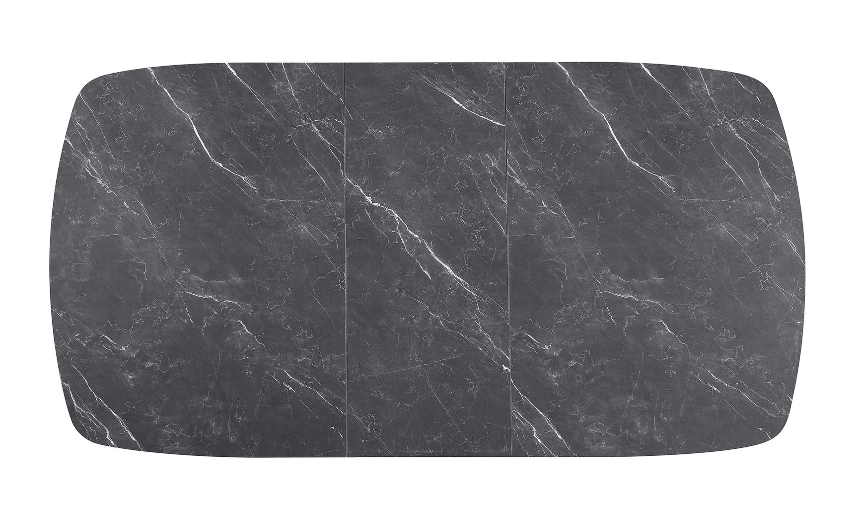 Potero 73-inch Faux Marble Extension Leaf Dining Table Black - Tampa Furniture Outlet