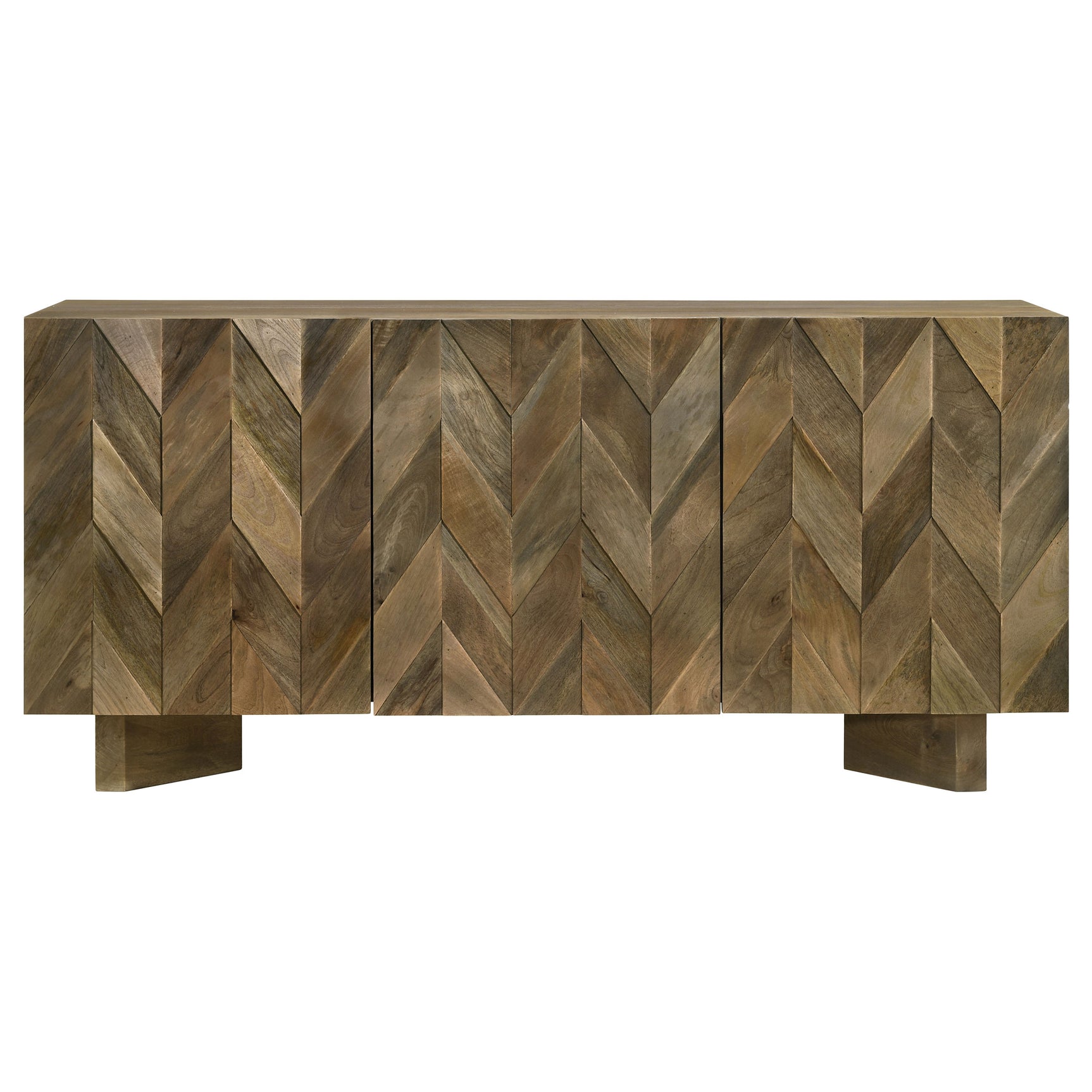 Tyler 3-door Solid Wood Sideboard Buffet Cabinet Mango Brown - Tampa Furniture Outlet