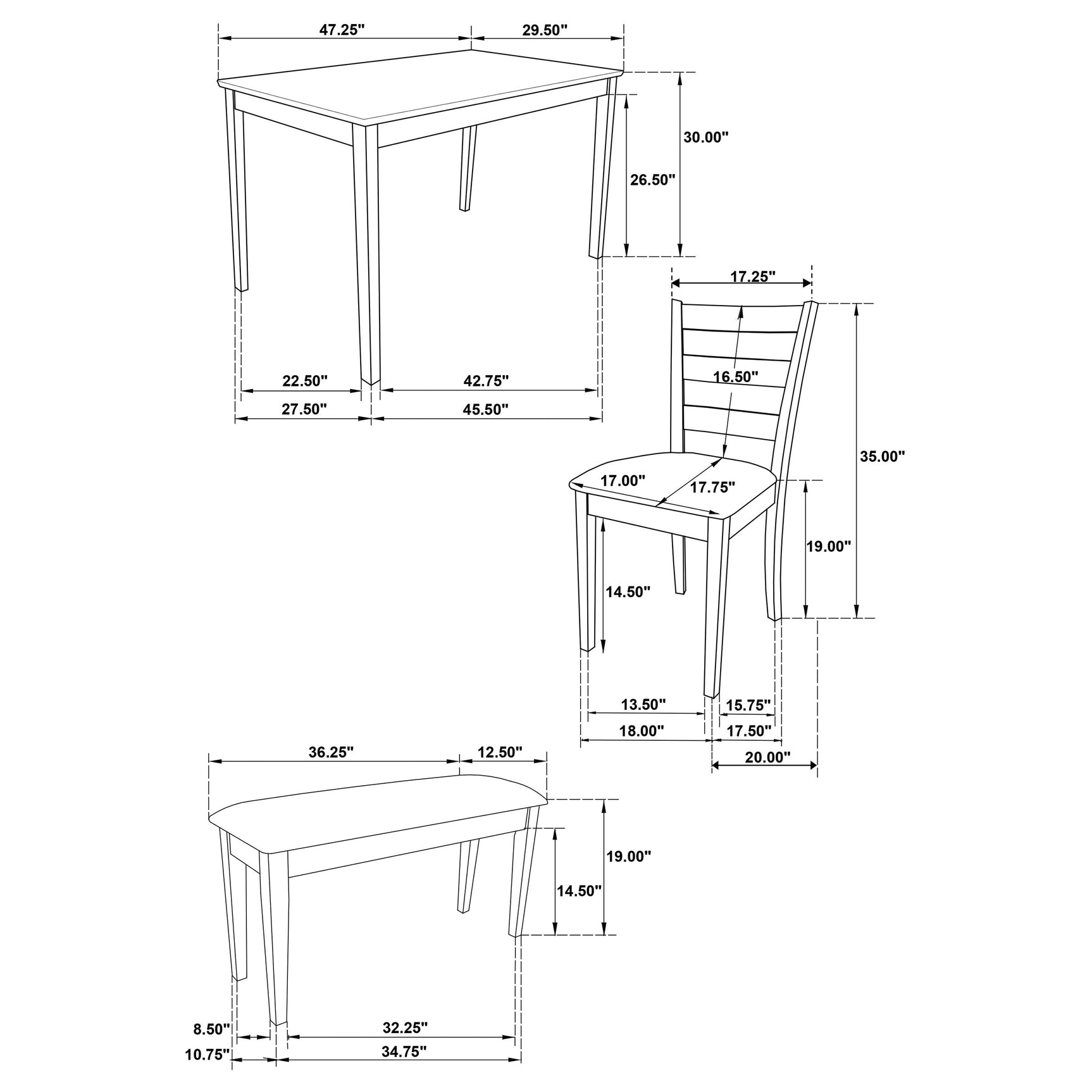 Guillen 5-piece Rectangular Dining Table Set Cappuccino - Tampa Furniture Outlet