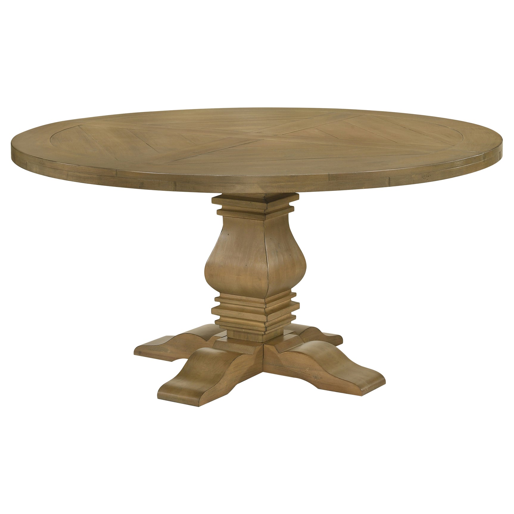 Florence Round 60-inch Wood Dining Table Rustic Honey - Tampa Furniture Outlet