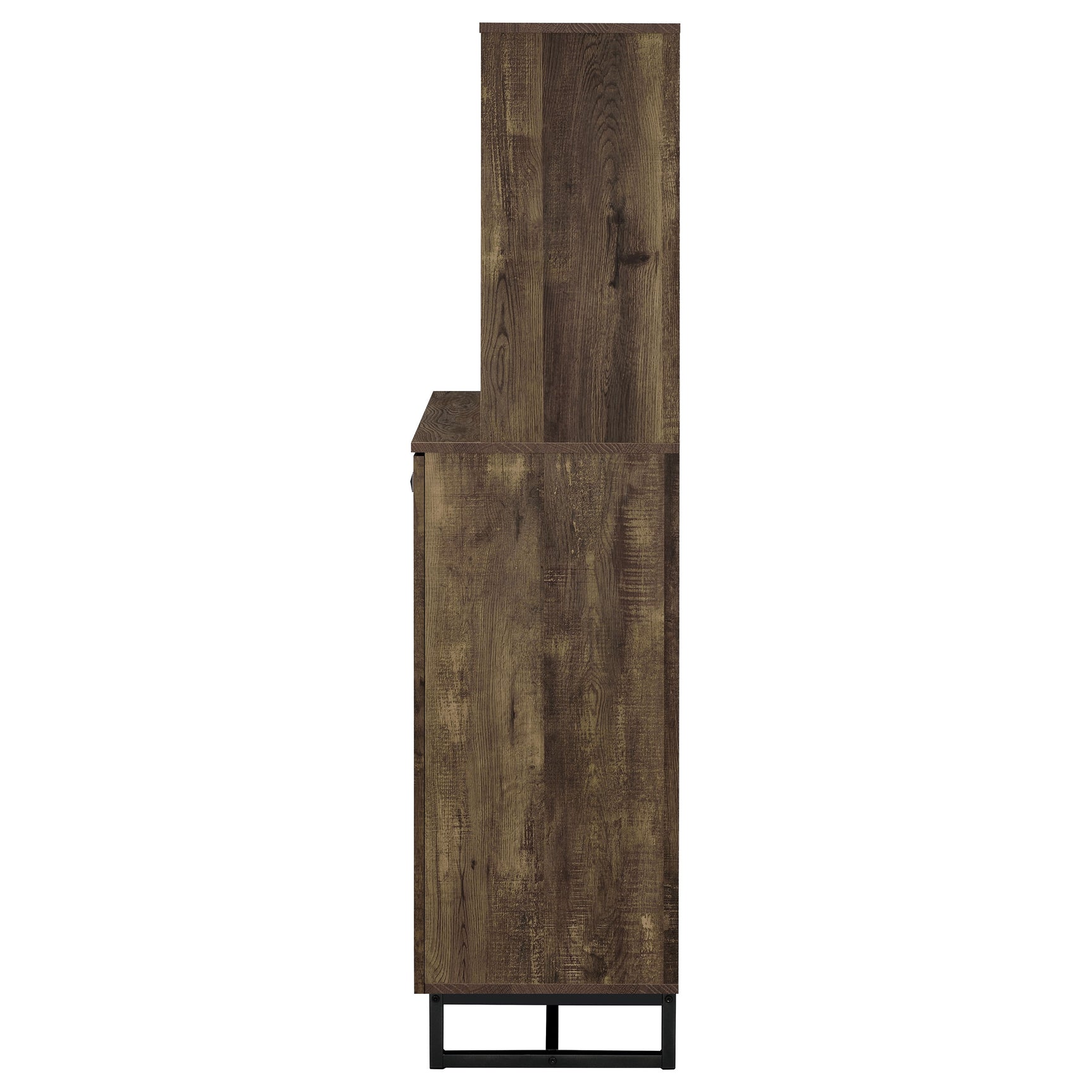 Mendoza 2-door Home Bar Cabinet Wine Storage Rustic Oak - Tampa Furniture Outlet