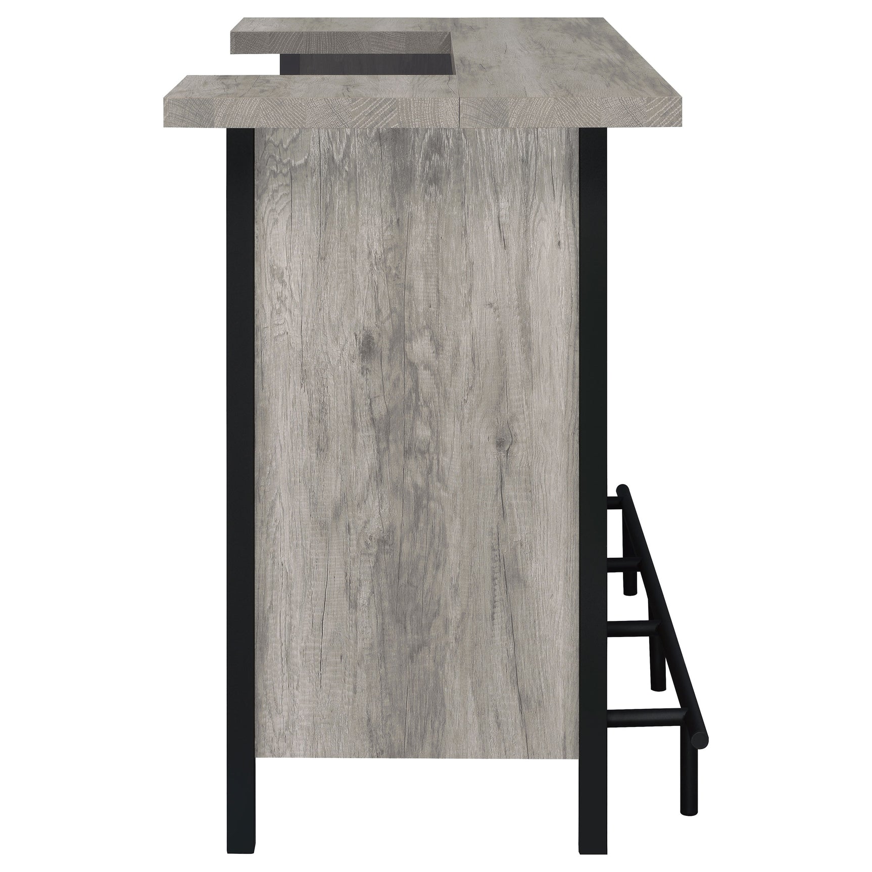 Bellemore Freestanding Home Bar Wine Cabinet Grey Driftwood - Tampa Furniture Outlet