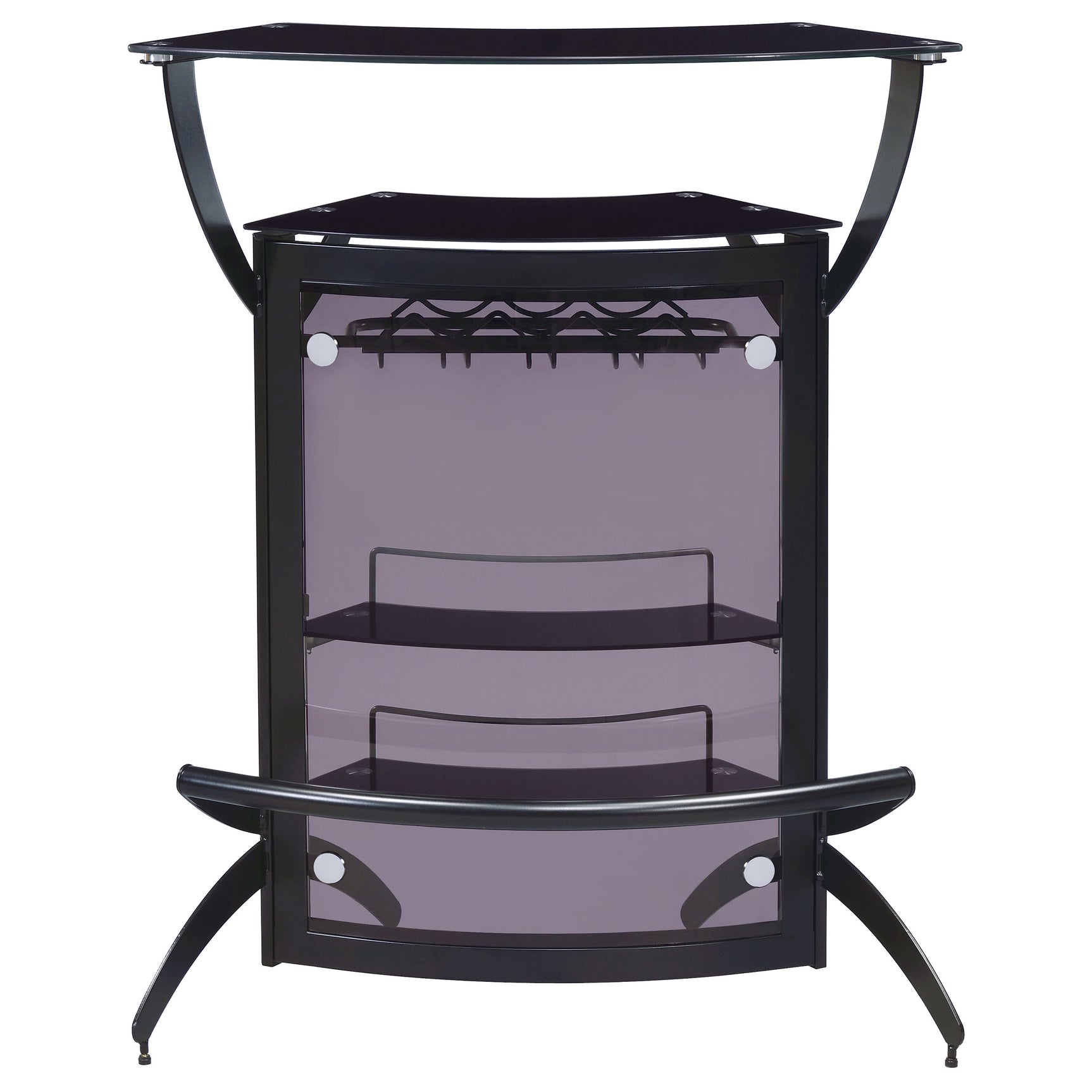 Dallas 2-shelf Curved Freestanding Home Bar Cabinet Black - Tampa Furniture Outlet