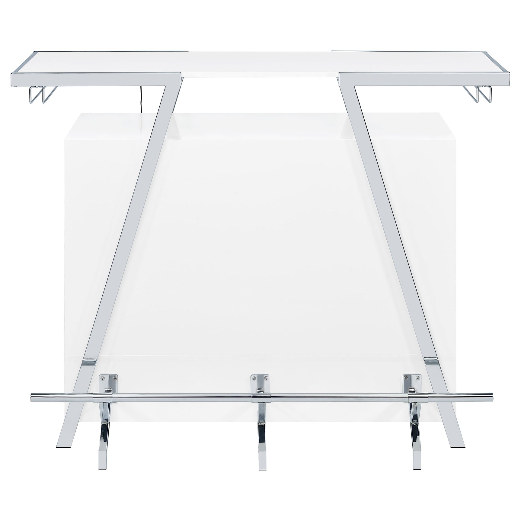 Araceli Freestanding LED Home Bar Cabinet White High Gloss - Tampa Furniture Outlet