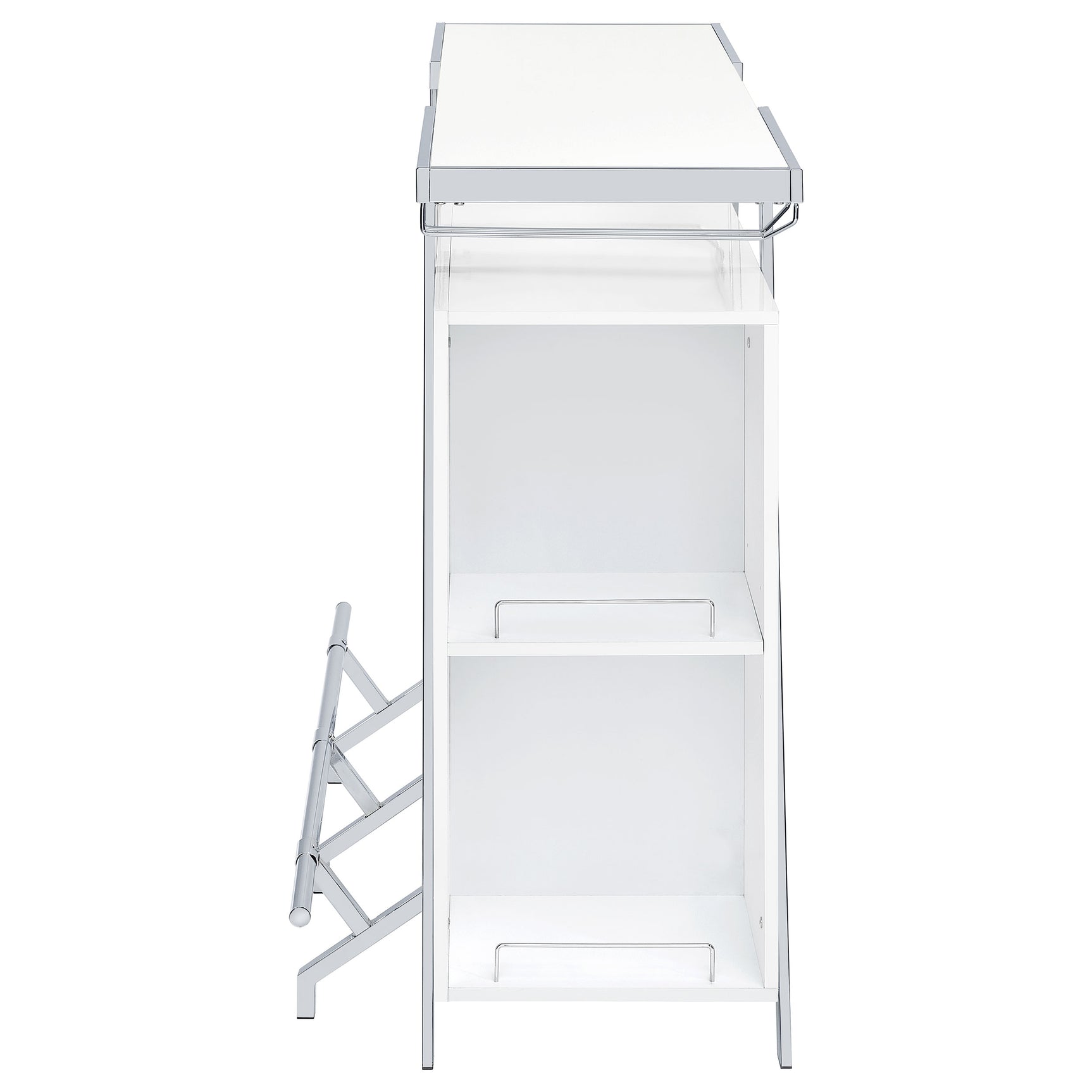 Araceli Freestanding LED Home Bar Cabinet White High Gloss - Tampa Furniture Outlet