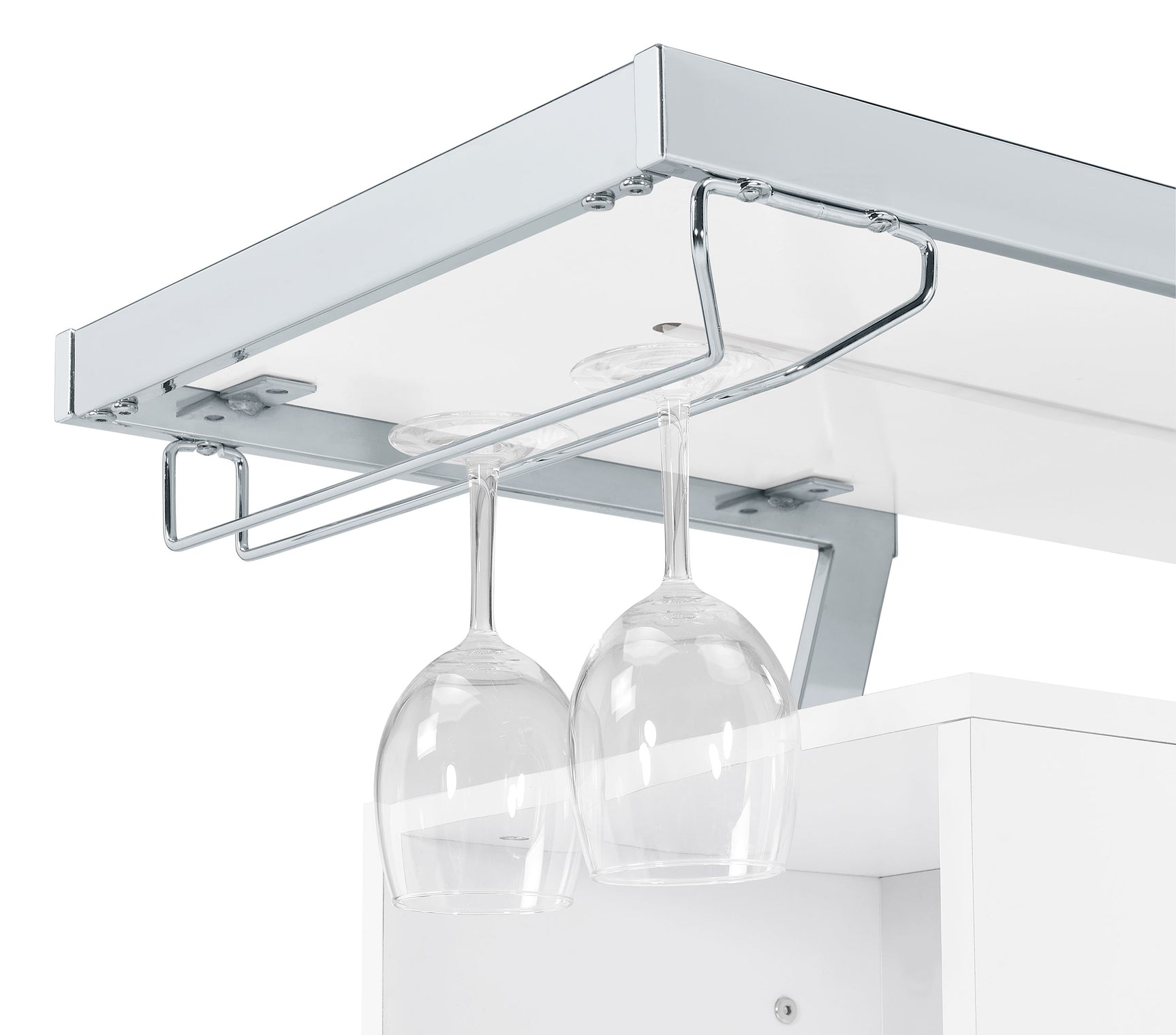 Araceli Freestanding LED Home Bar Cabinet White High Gloss - Tampa Furniture Outlet