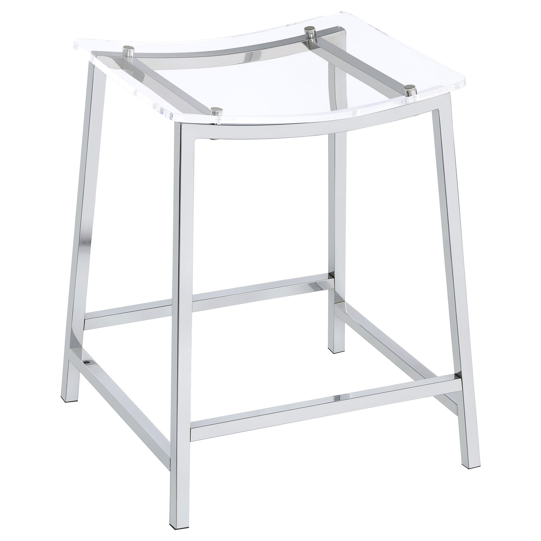 Jovani Acrylic Backless Counter Stool Chrome (Set of 2) - Tampa Furniture Outlet