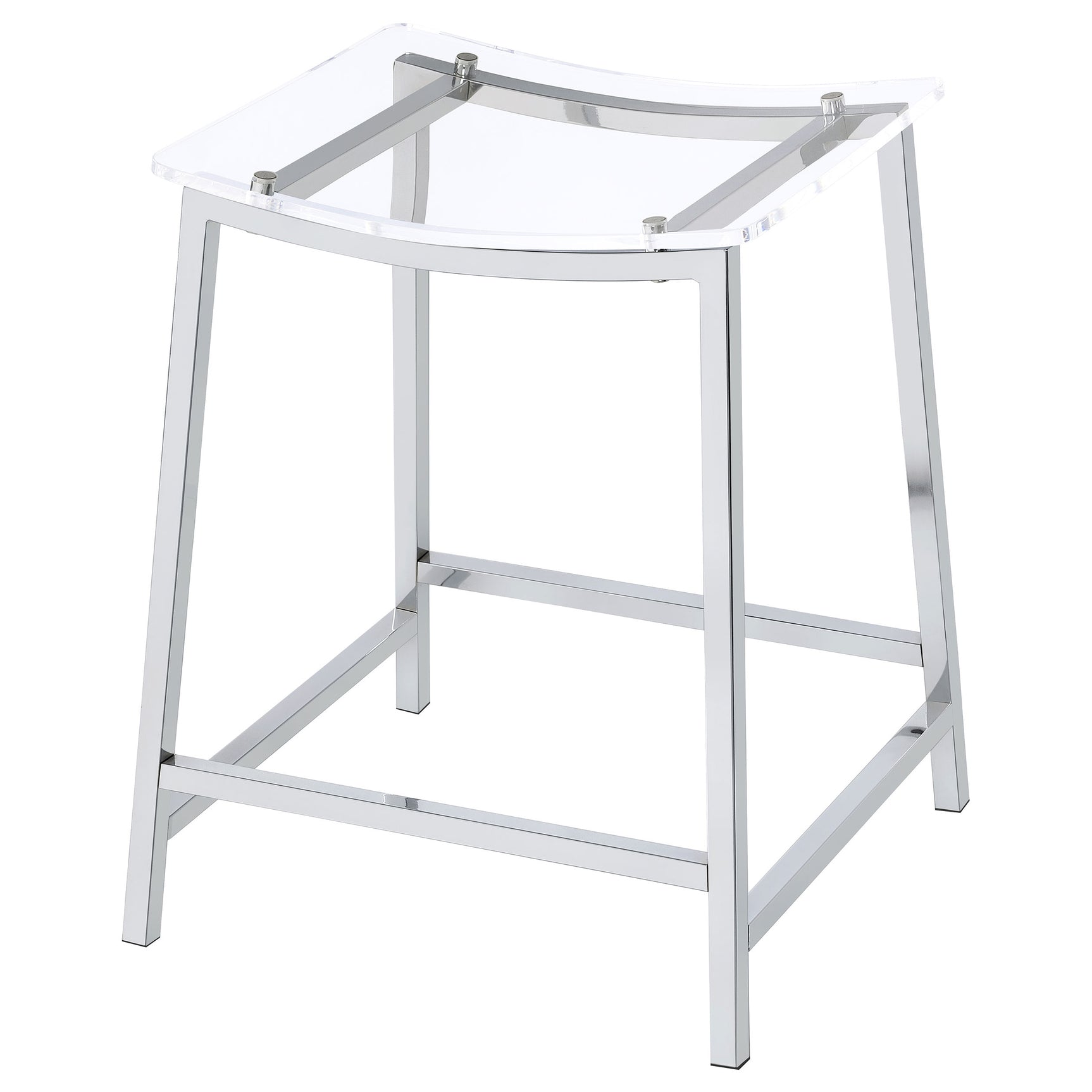 Jovani Acrylic Backless Counter Stool Chrome (Set of 2) - Tampa Furniture Outlet