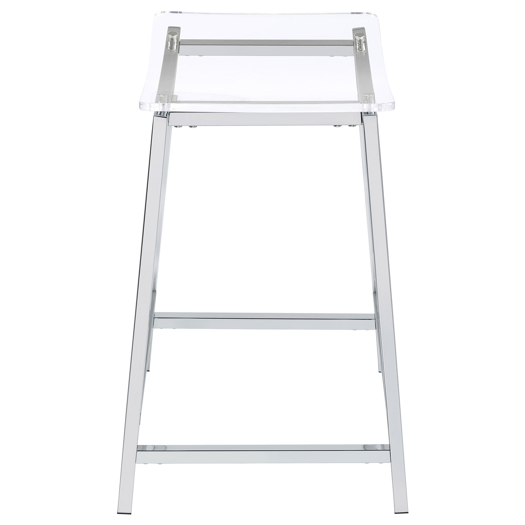 Jovani Acrylic Backless Counter Stool Chrome (Set of 2) - Tampa Furniture Outlet