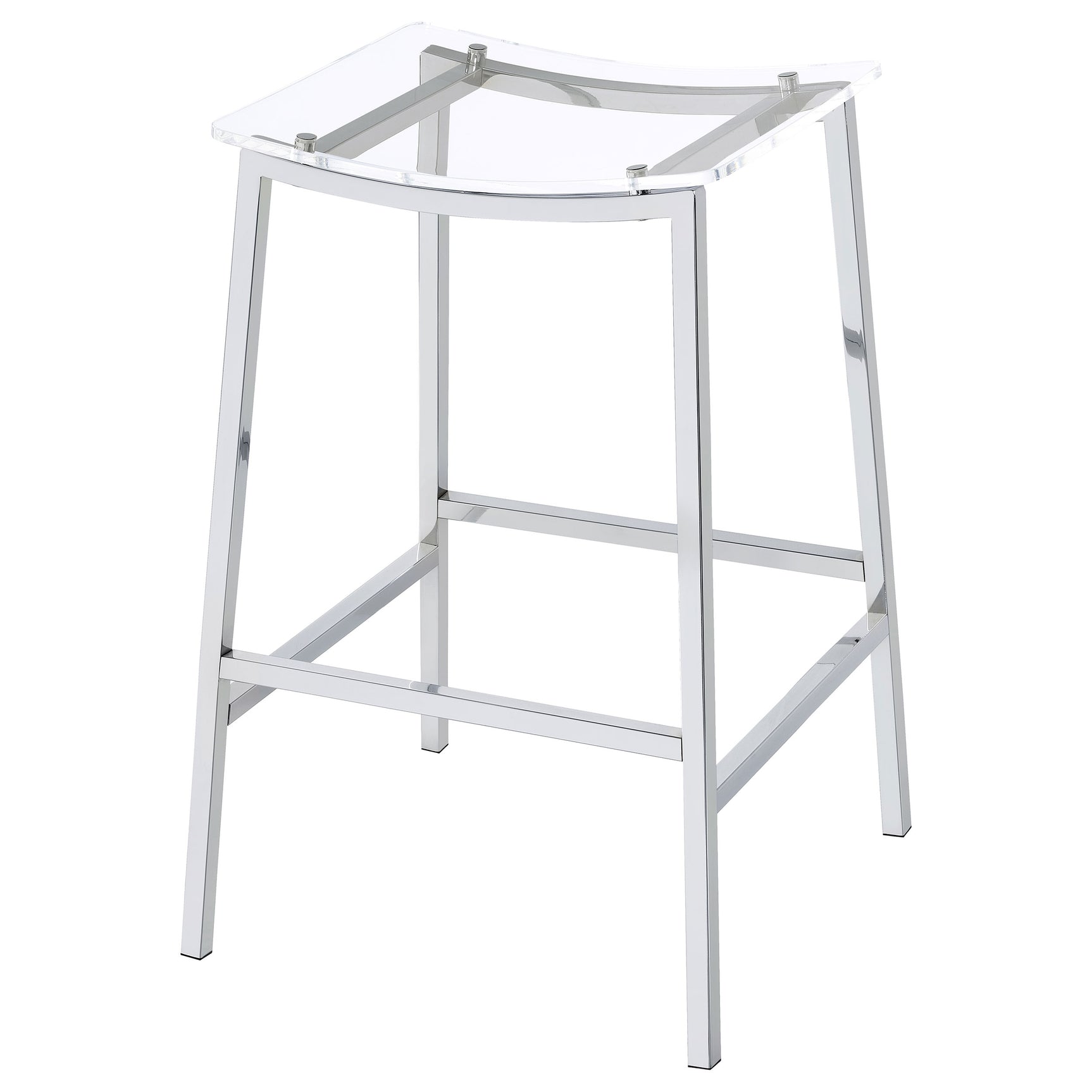 Jovani Acrylic Backless Bar Stool Chrome (Set of 2) - Tampa Furniture Outlet