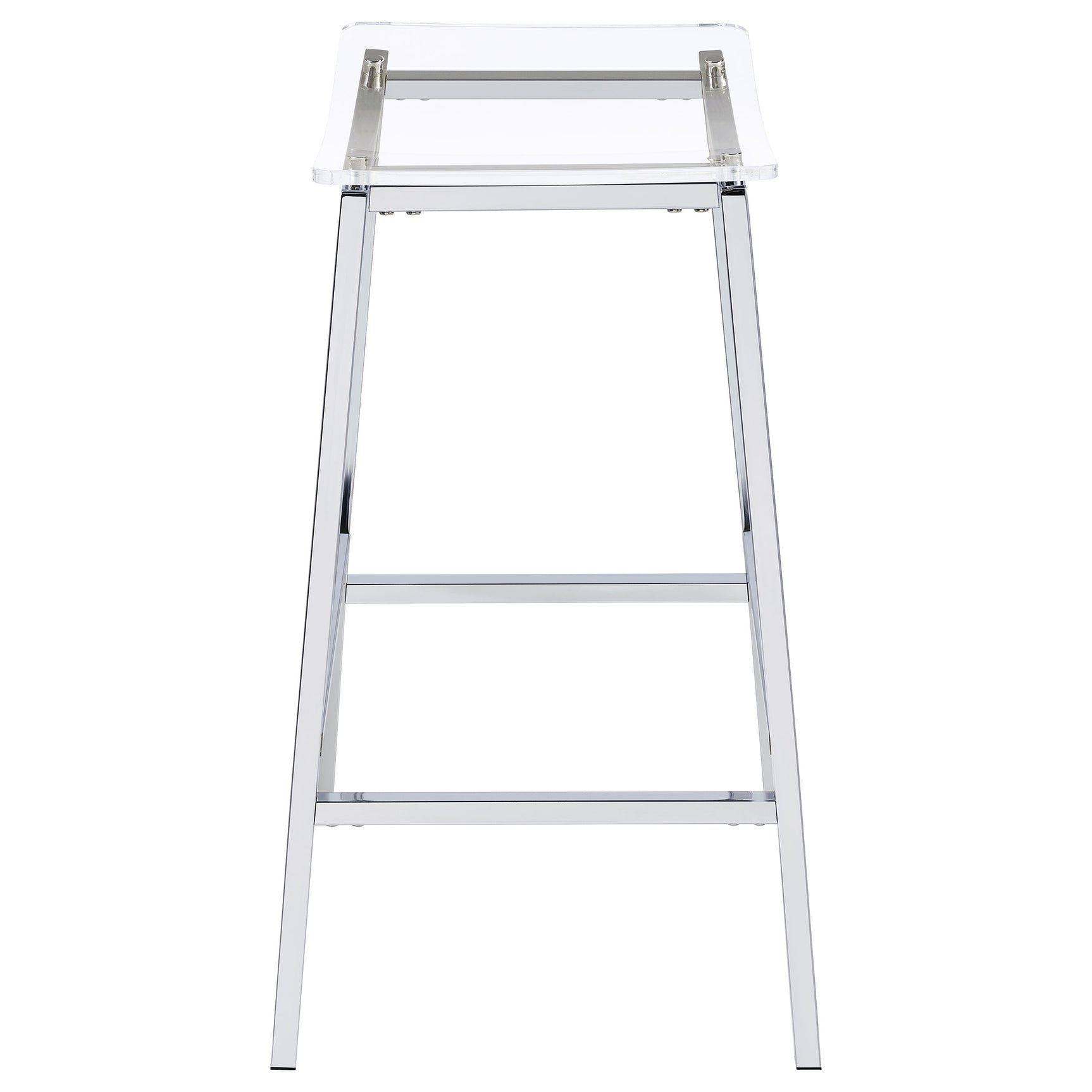Jovani Acrylic Backless Bar Stool Chrome (Set of 2) - Tampa Furniture Outlet