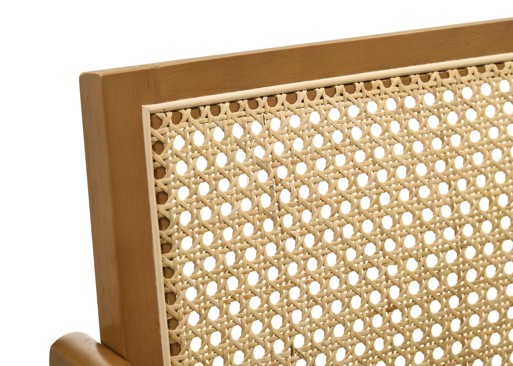 Kane Woven Rattan Wood Bar Chair Light Walnut (Set of 2) - Tampa Furniture Outlet