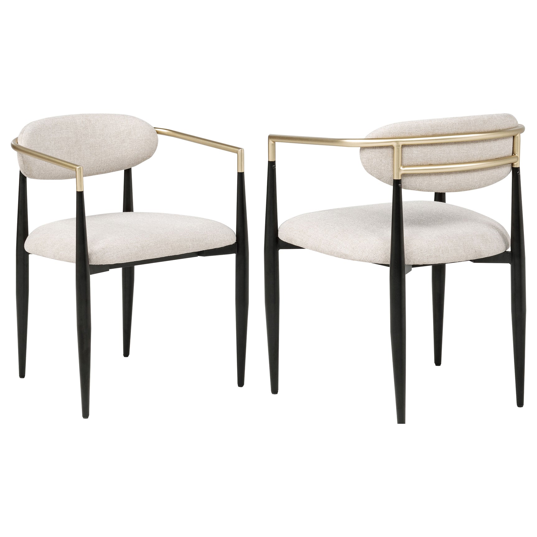 Tampa Furniture Outlet - Coaster - Bradbury Fabric Upholstered Dining Arm Chair Beige (Set of 2) - 182692