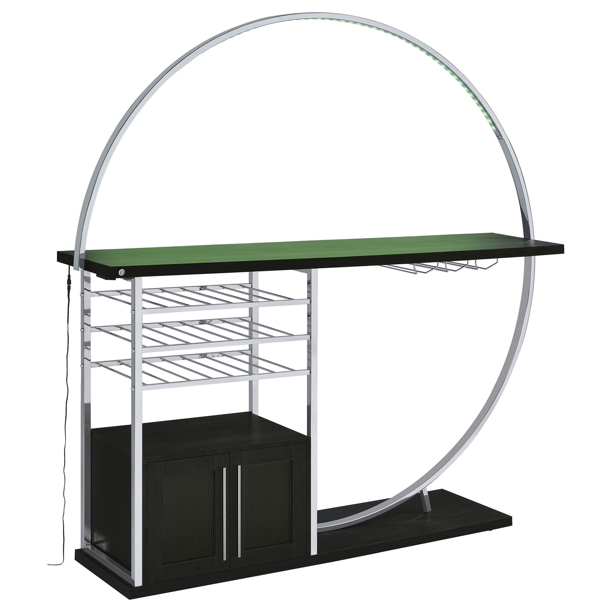 Risley 2-door Circular LED Wine Cabinet Dark Charcoal
