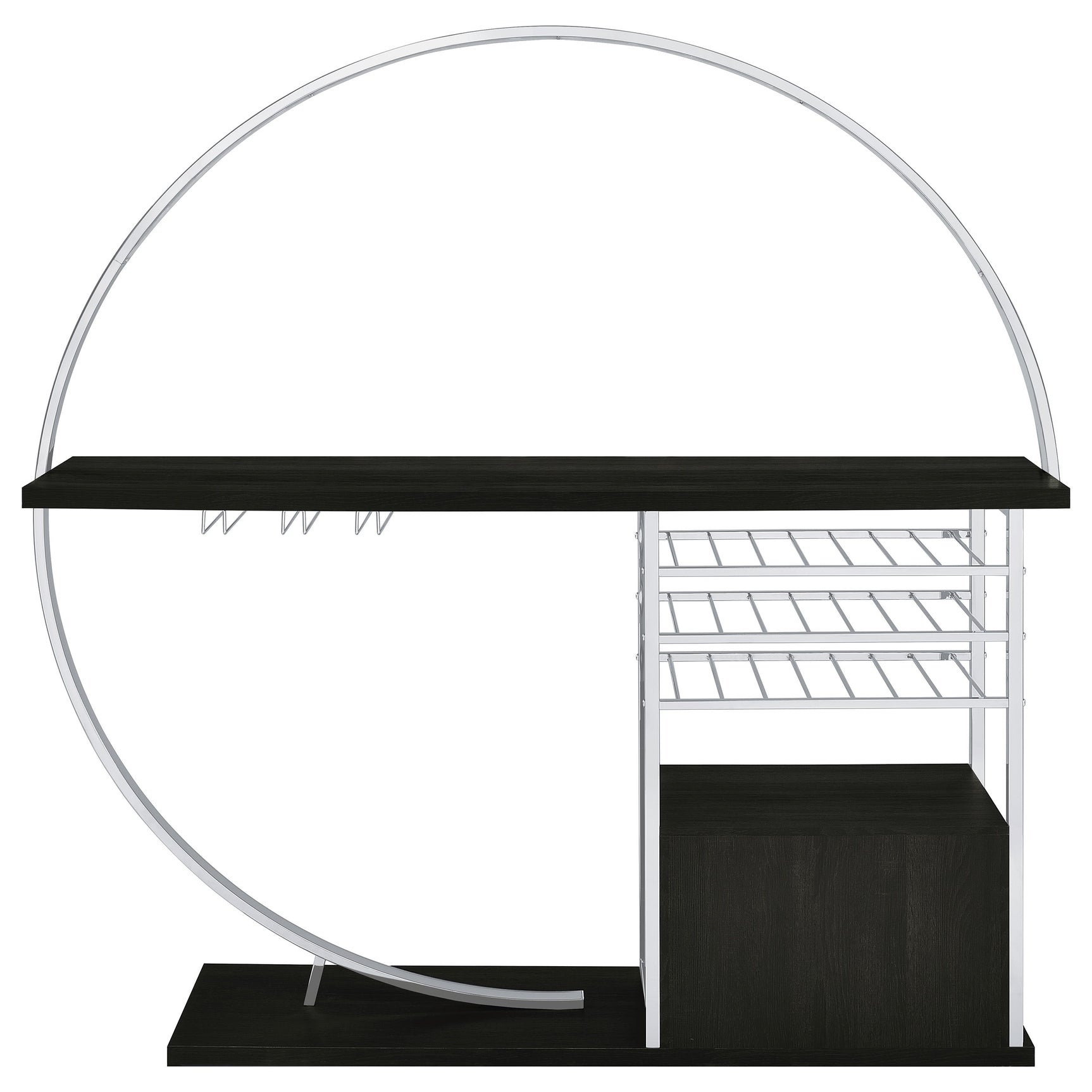 Risley 2-door Circular LED Wine Cabinet Dark Charcoal - Tampa Furniture Outlet