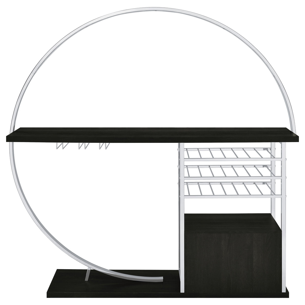 Risley 2-door Circular LED Wine Cabinet Dark Charcoal