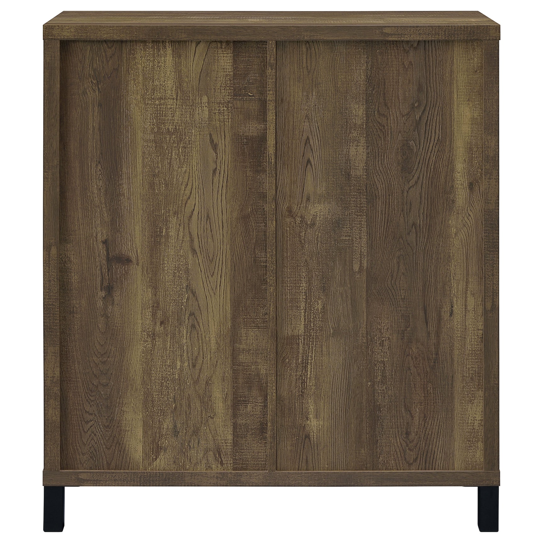 Arlington Sliding Door Home Bar Wine Cabinet Rustic Oak - Tampa Furniture Outlet