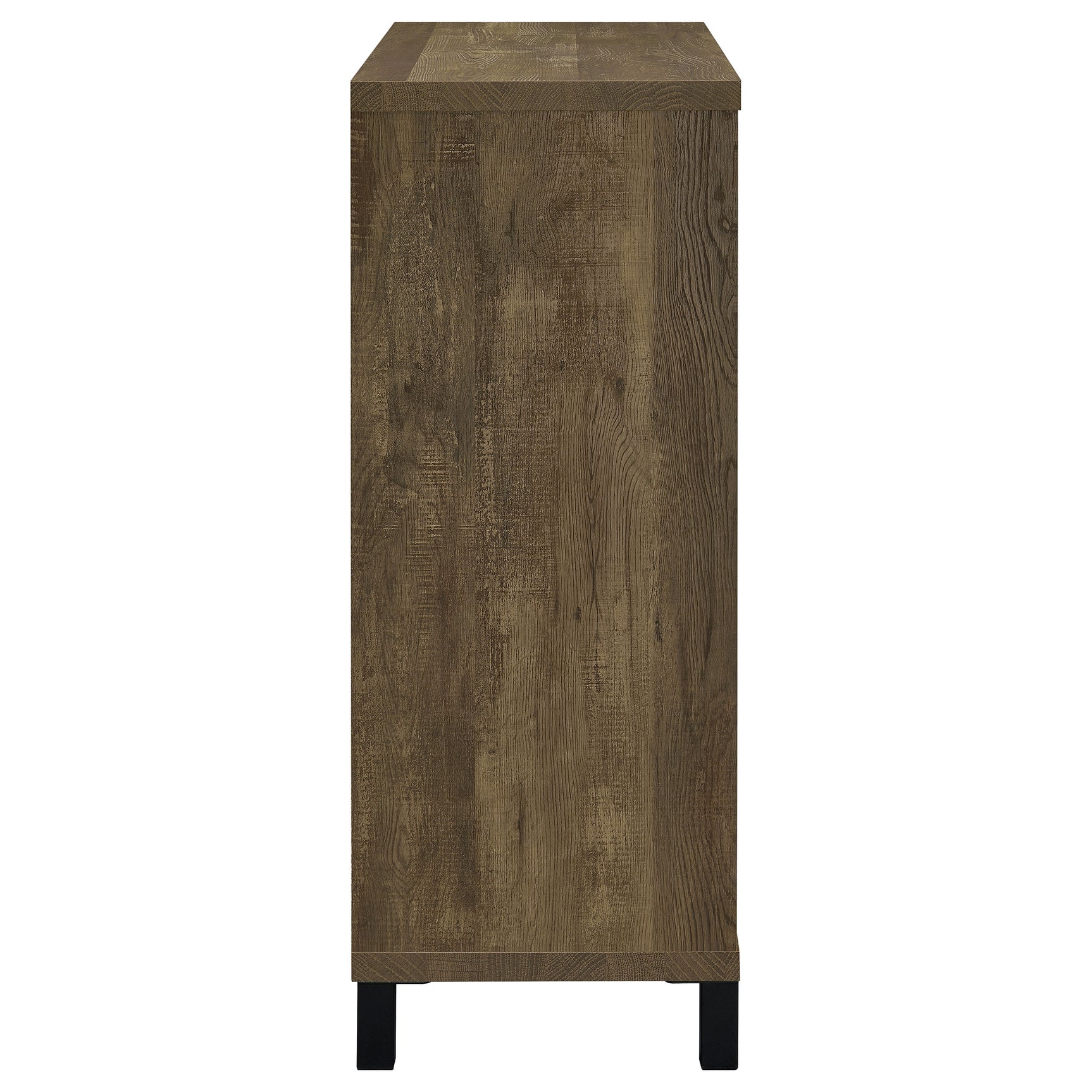 Arlington Sliding Door Home Bar Wine Cabinet Rustic Oak - Tampa Furniture Outlet