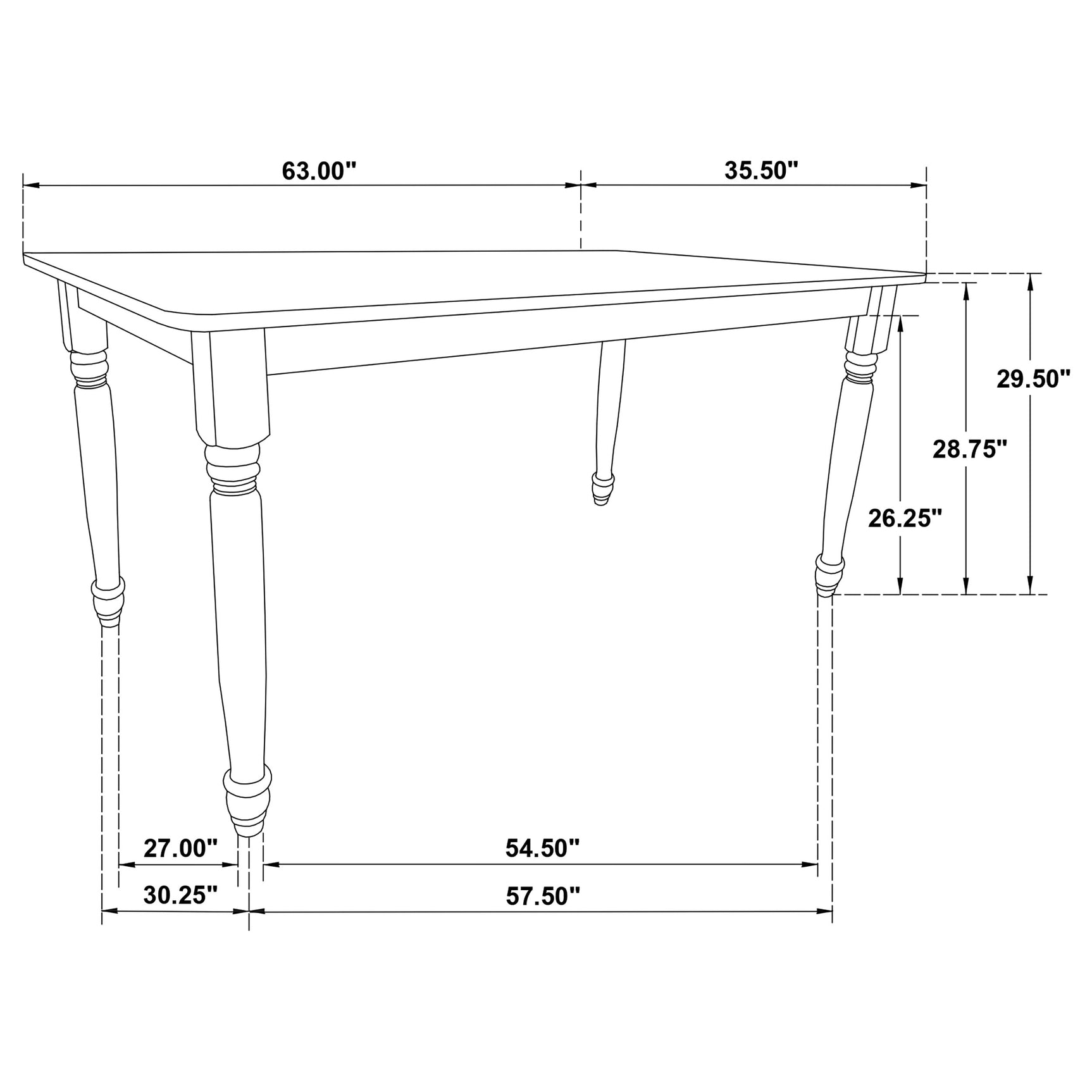 Hollyoak Rectangular 63-inch Wood Dining Table Walnut - Tampa Furniture Outlet