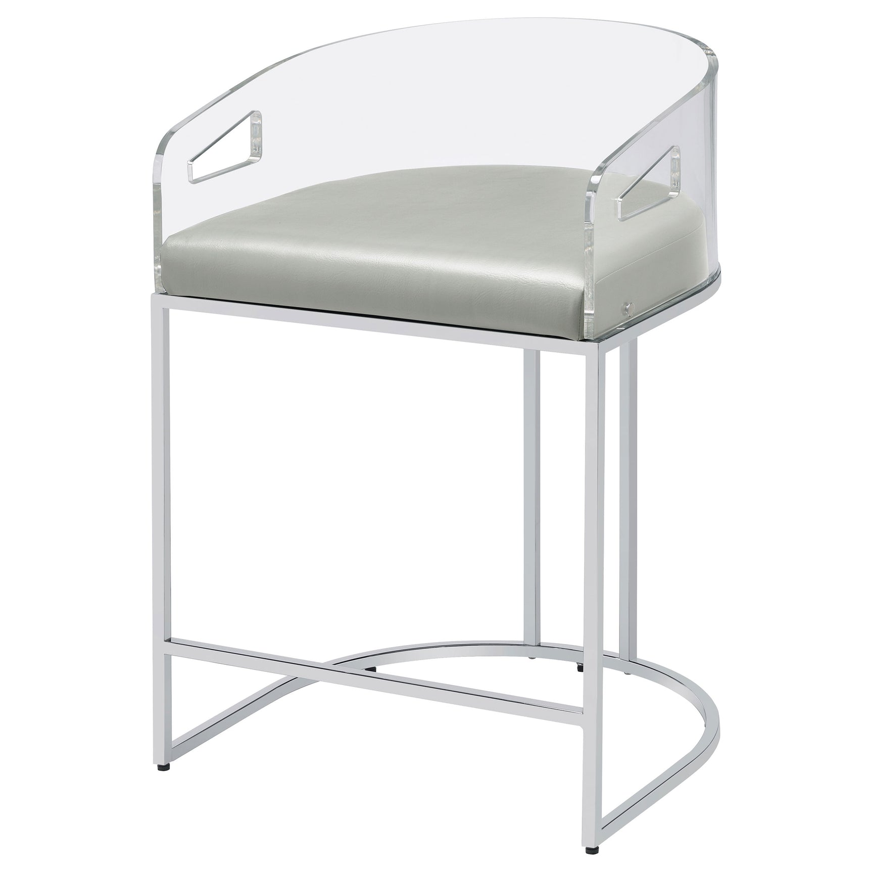 Thermosolis Clear Acrylic Counter Chair Chrome (Set of 2) - Tampa Furniture Outlet