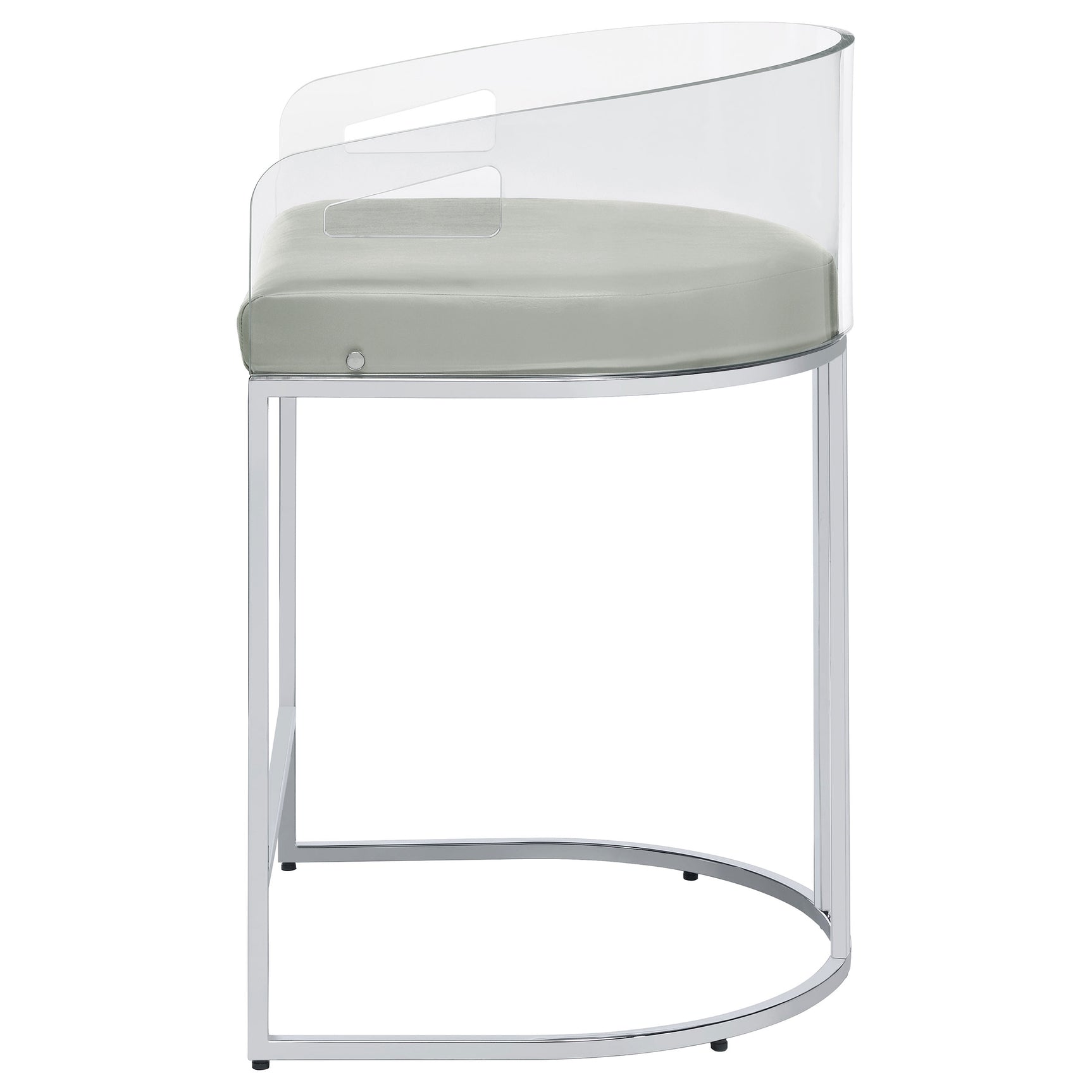 Thermosolis Clear Acrylic Counter Chair Chrome (Set of 2) - Tampa Furniture Outlet