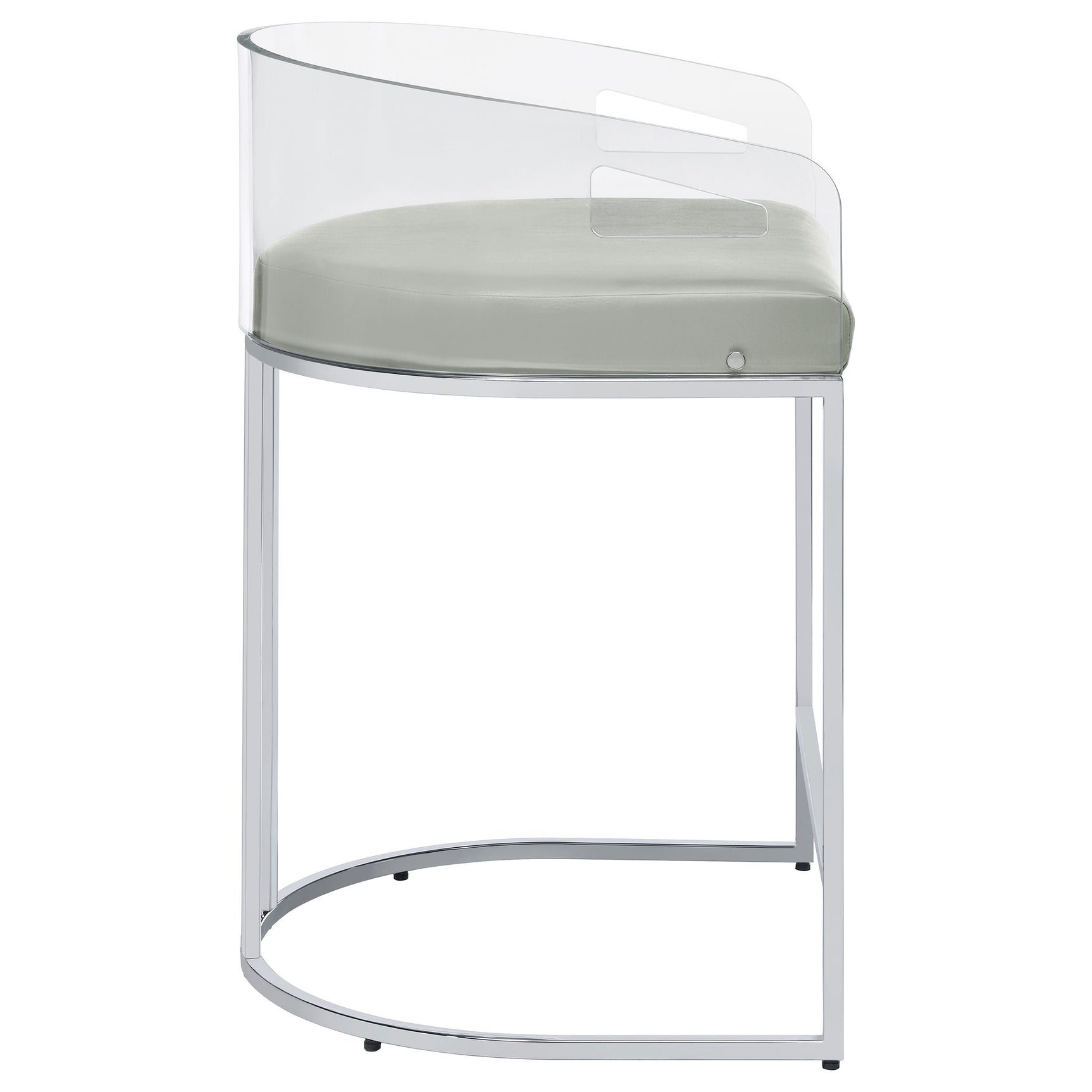 Thermosolis Clear Acrylic Counter Chair Chrome (Set of 2) - Tampa Furniture Outlet