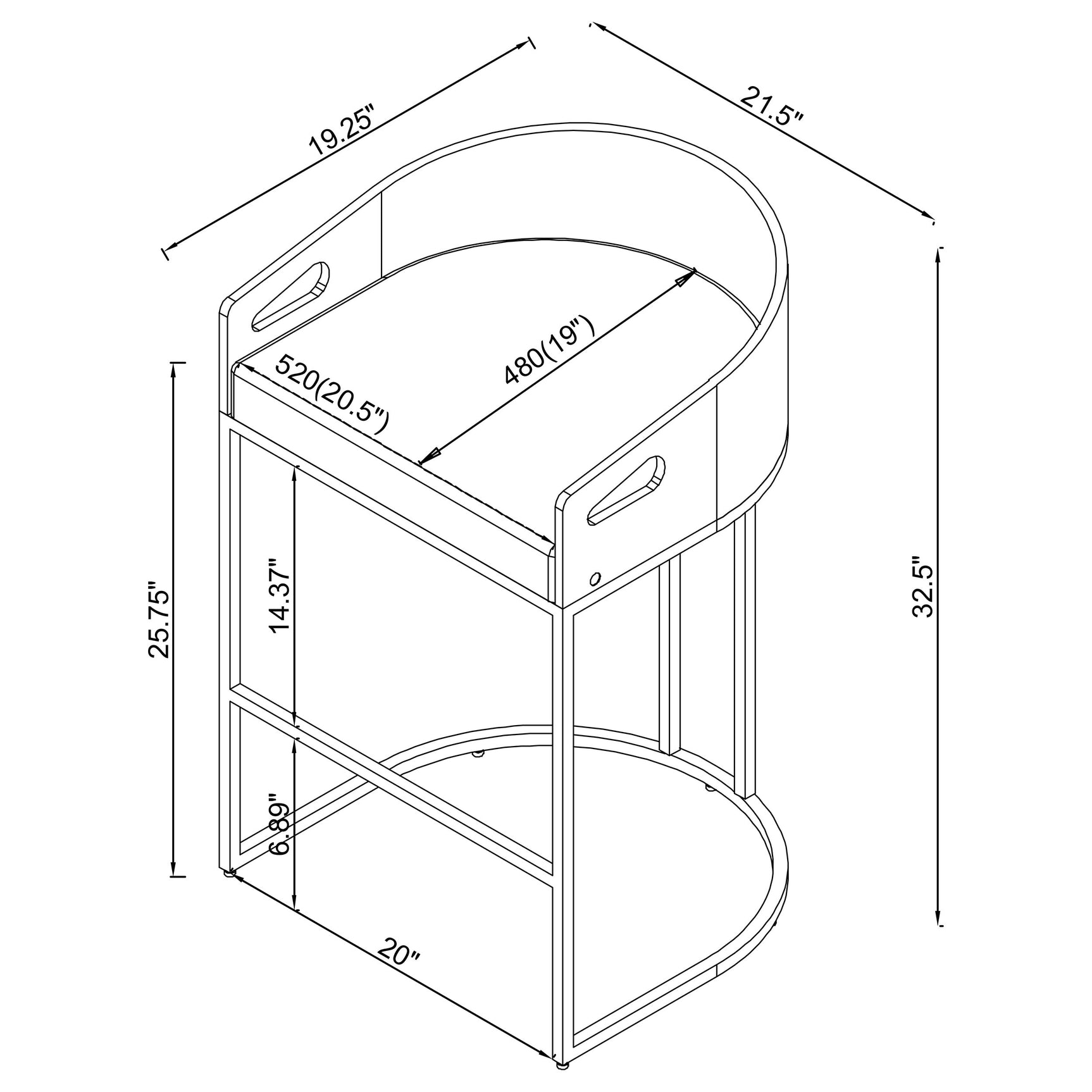 Thermosolis Clear Acrylic Counter Chair Chrome (Set of 2) - Tampa Furniture Outlet
