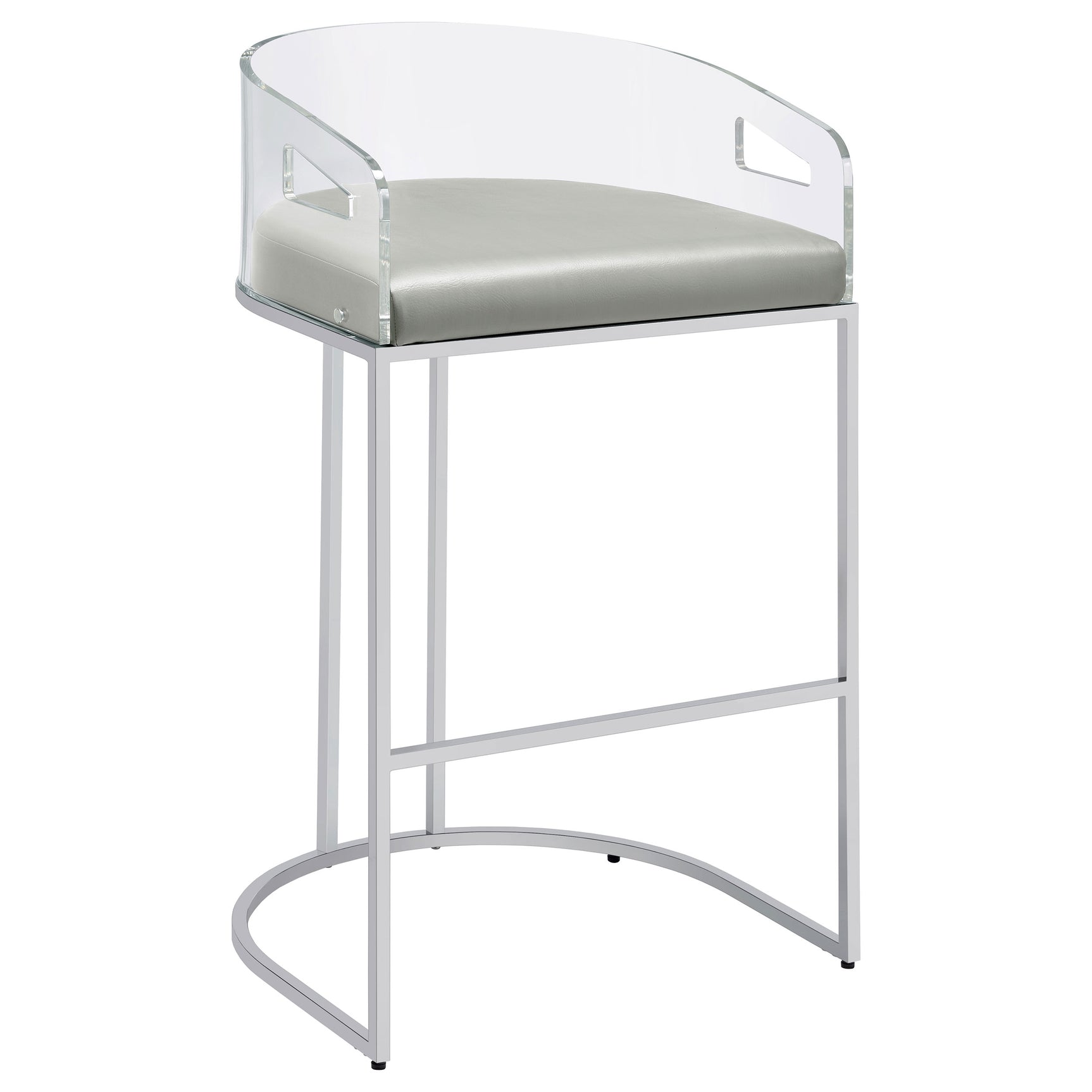 Thermosolis Clear Acrylic Bar Chair Chrome (Set of 2) - Tampa Furniture Outlet