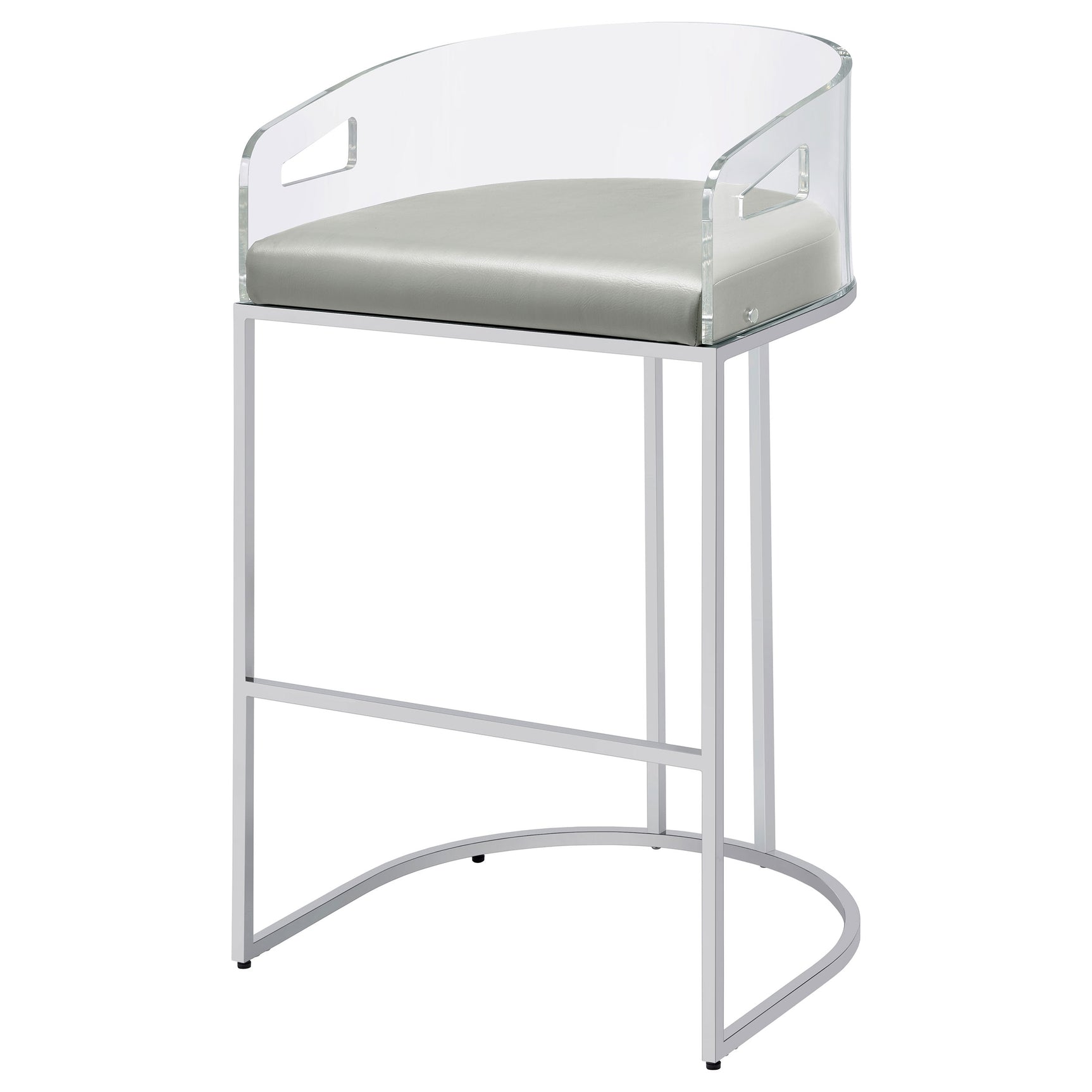 Thermosolis Clear Acrylic Bar Chair Chrome (Set of 2) - Tampa Furniture Outlet