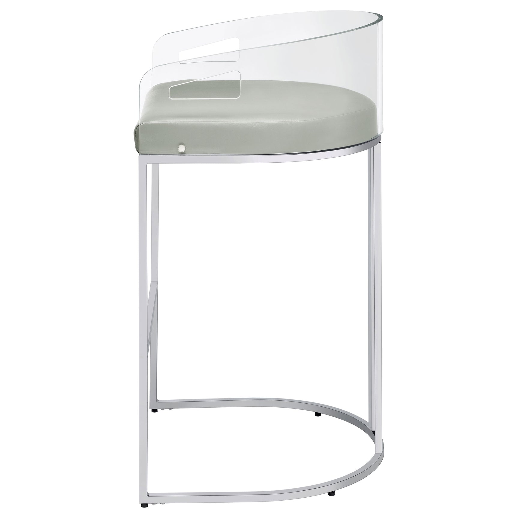 Thermosolis Clear Acrylic Bar Chair Chrome (Set of 2) - Tampa Furniture Outlet