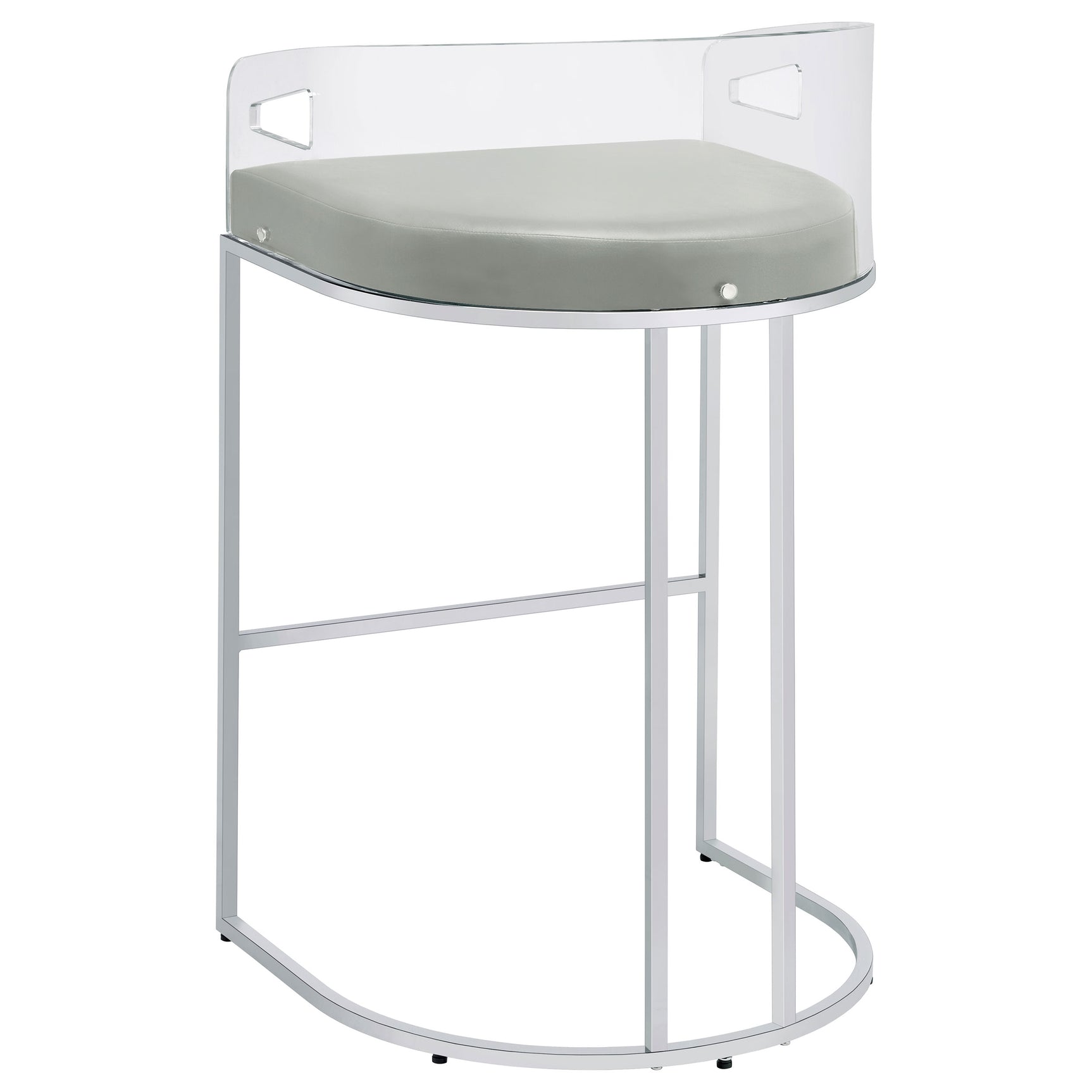 Thermosolis Clear Acrylic Bar Chair Chrome (Set of 2) - Tampa Furniture Outlet