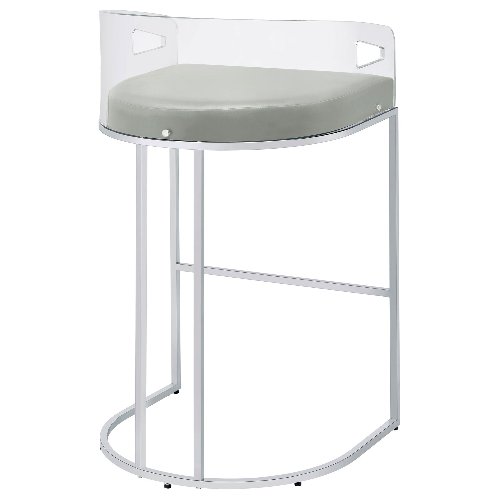 Thermosolis Clear Acrylic Bar Chair Chrome (Set of 2) - Tampa Furniture Outlet