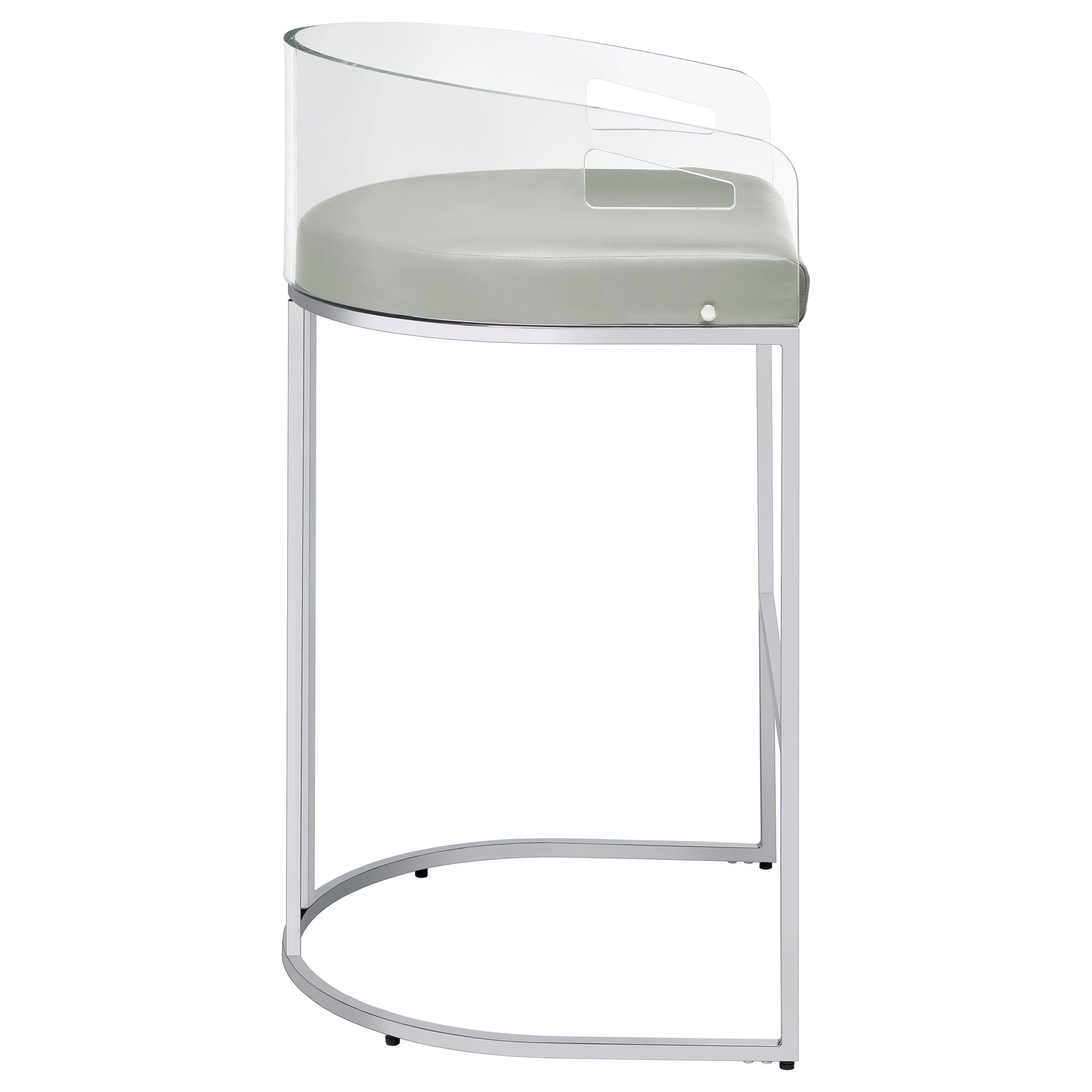 Thermosolis Clear Acrylic Bar Chair Chrome (Set of 2) - Tampa Furniture Outlet