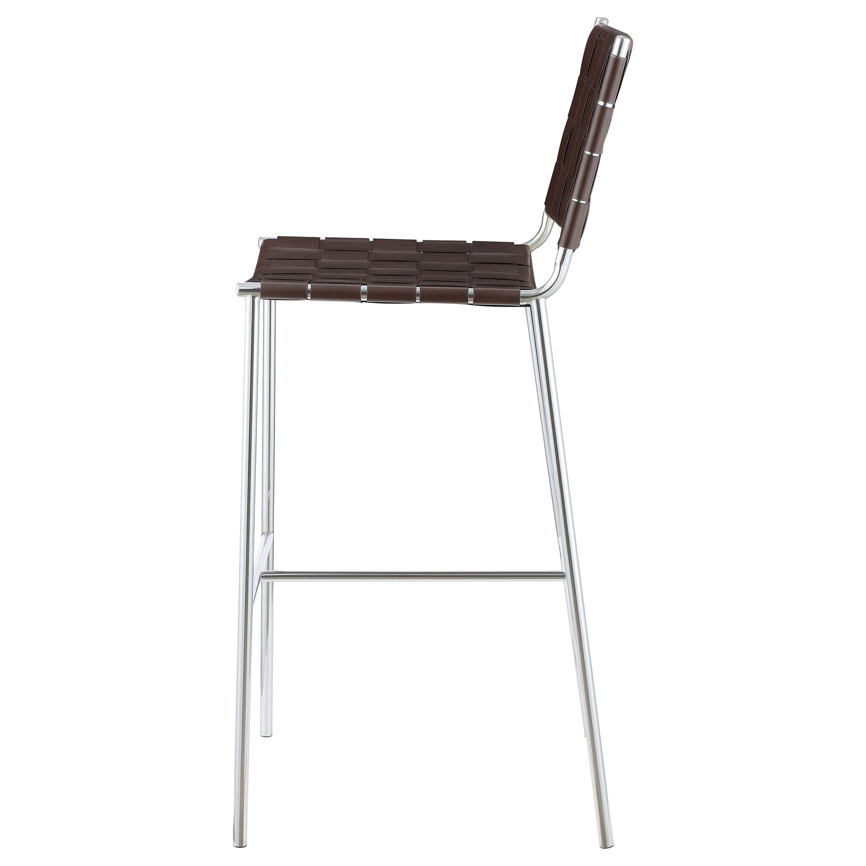 Adelaide Upholstered Pub Height Bar Stool Brown and Chrome - Tampa Furniture Outlet