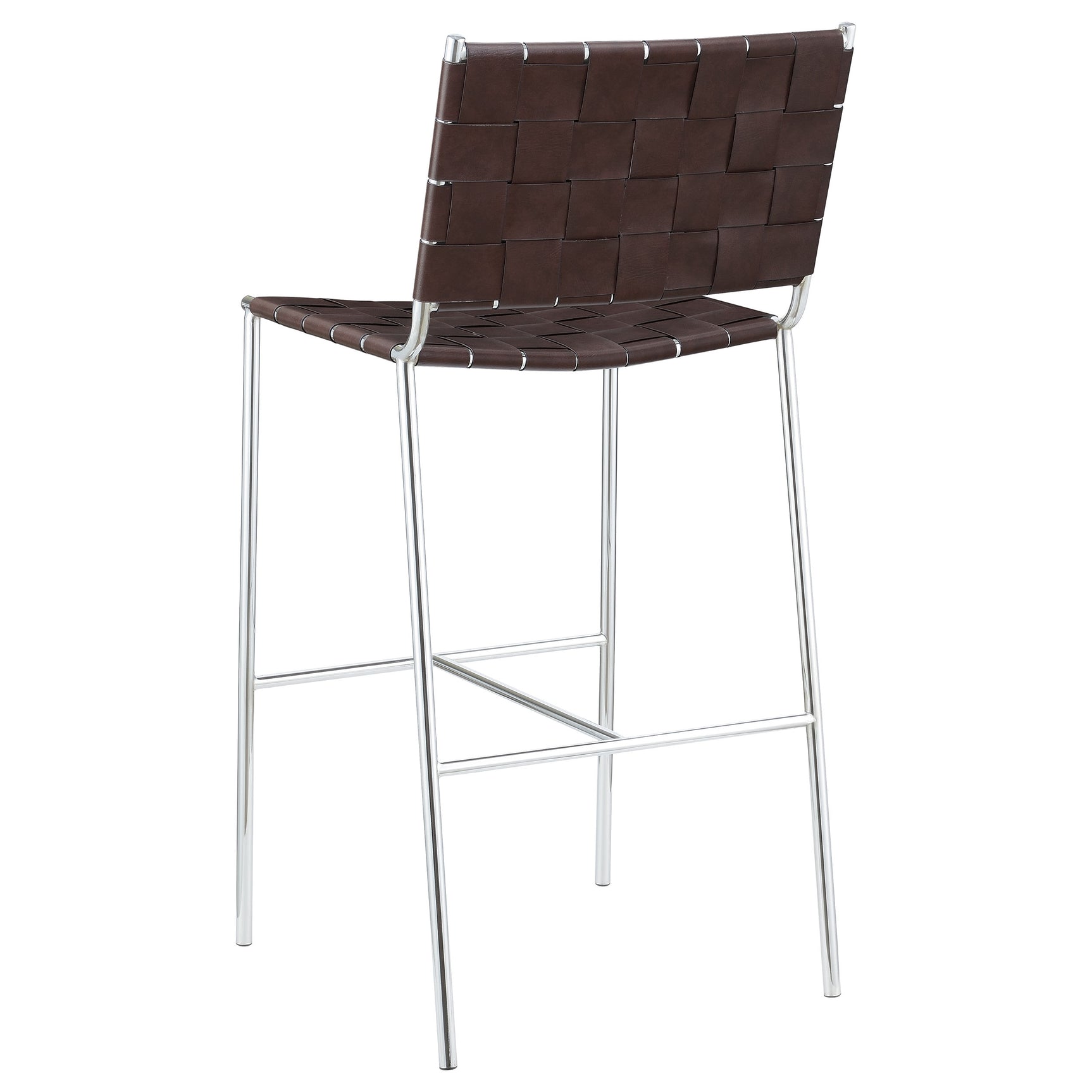 Adelaide Upholstered Pub Height Bar Stool Brown and Chrome - Tampa Furniture Outlet