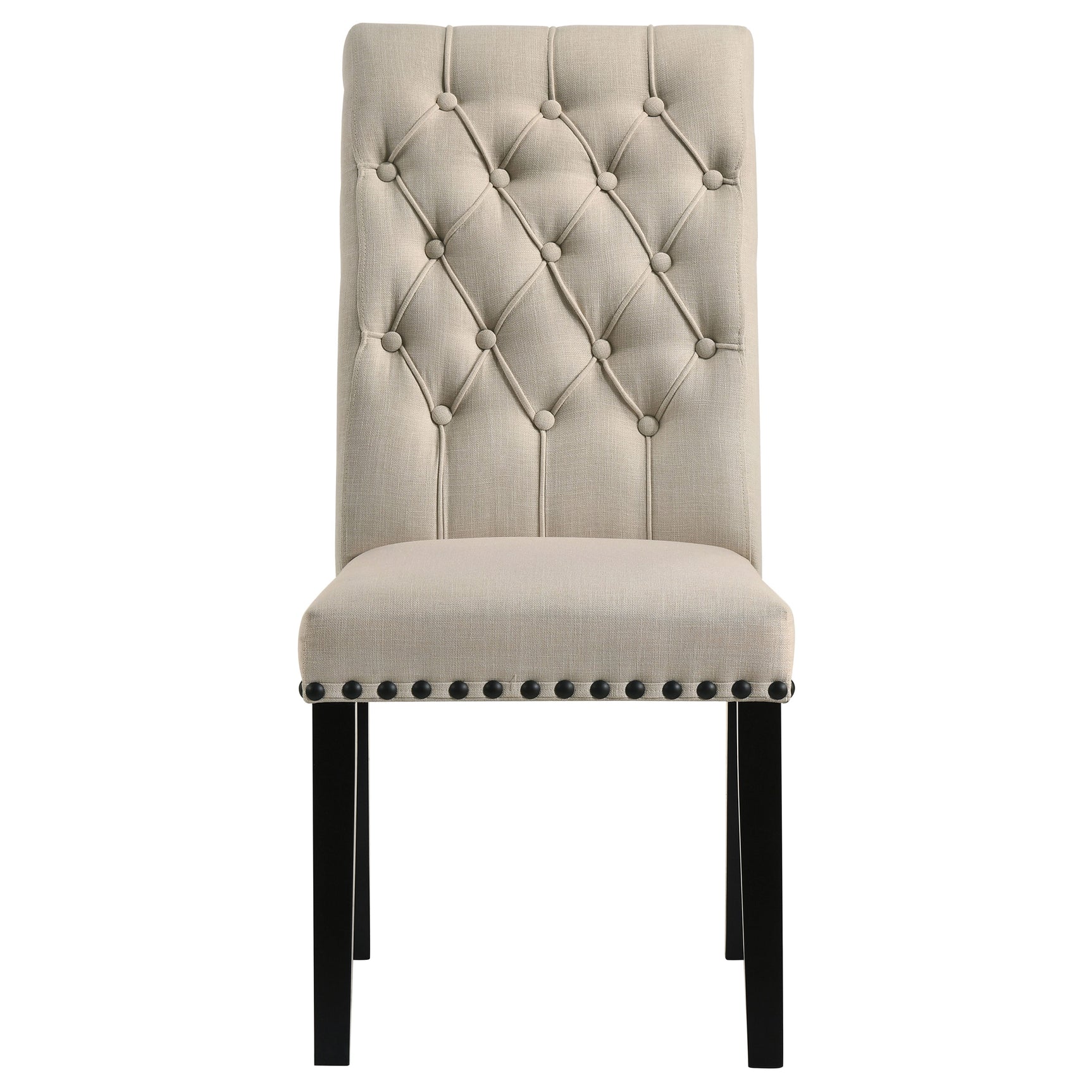 Alana Fabric Upholstered Dining Side Chair Beige (Set of 2)