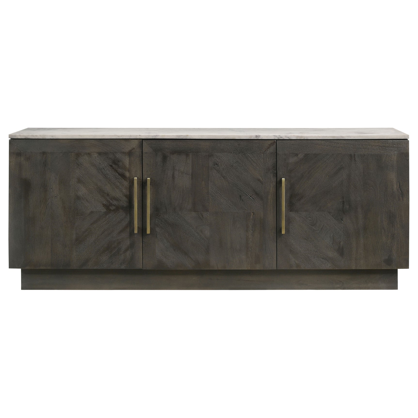 Dennis 3-door Marble Top Sideboard Buffet Tobacco Grey - Tampa Furniture Outlet